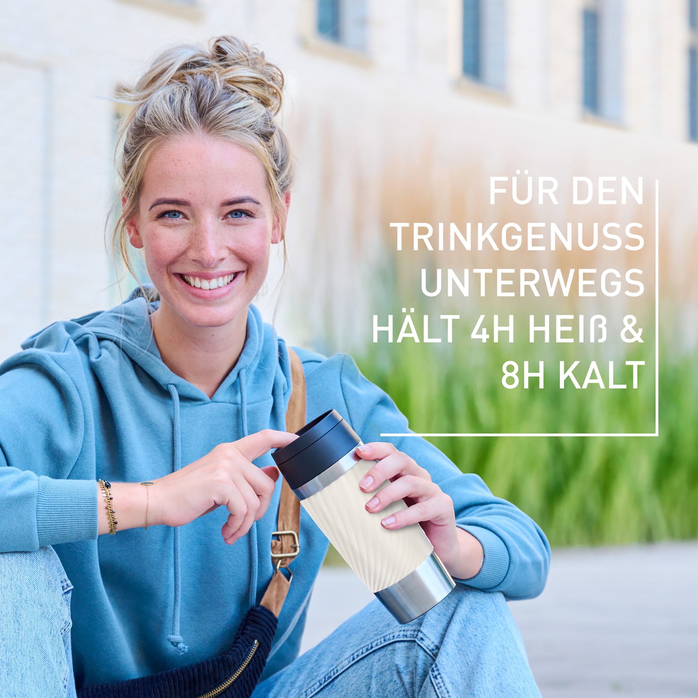 Emsa Thermobecher »Travel Mug Classic Twist« 0,36 Liter, Comfort-Schraubverschluss, Quick-Press, auslaufsicher