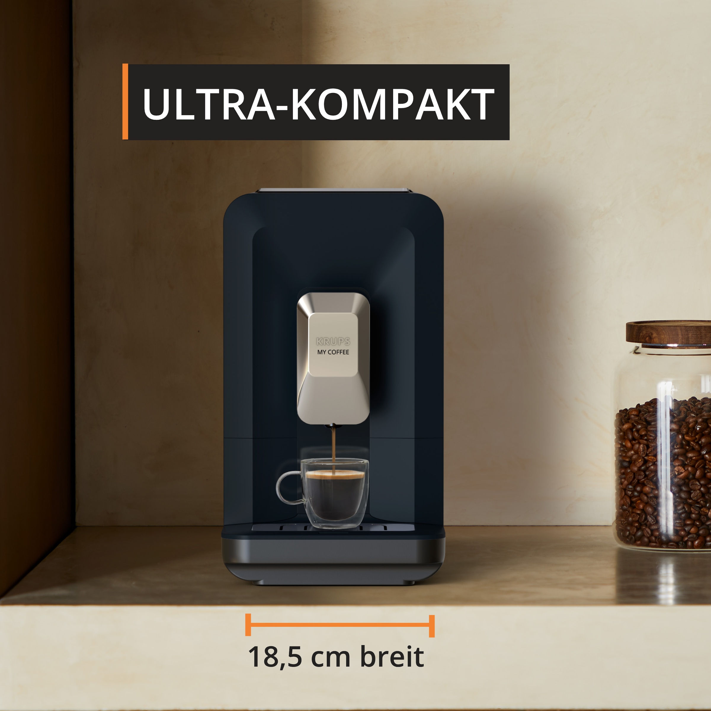 Krups Kaffeevollautomat »EA2004 My Coffee« super-kompakt, 3 Rezepte, Touchpanel, einfache Reinigung und Pflege