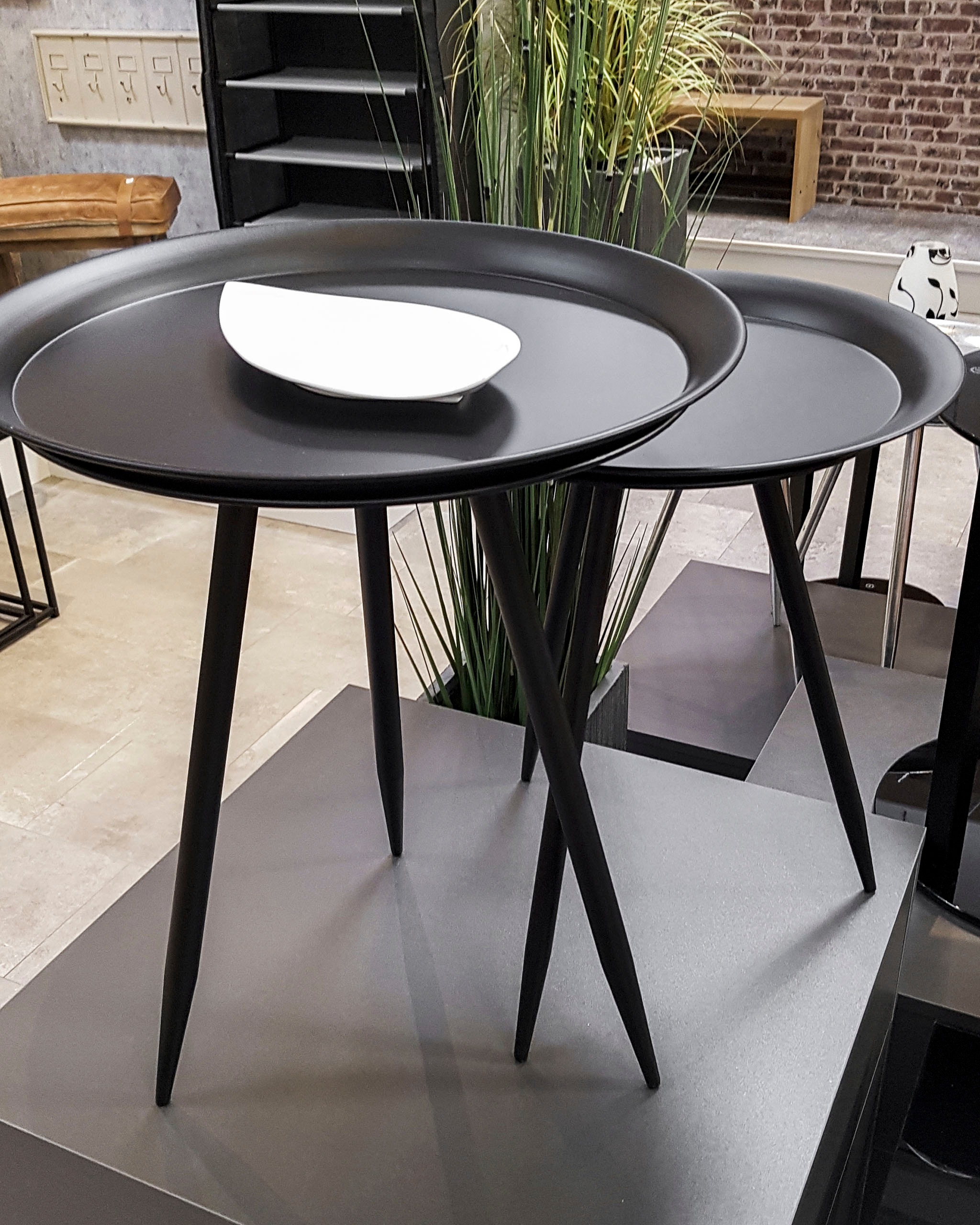 Table basse ronde SHYNA en métal 44cm - Noir