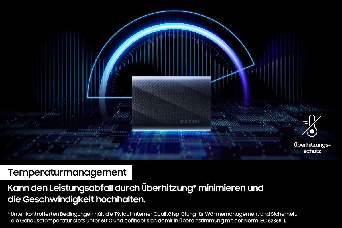 Samsung externe SSD »T9« 3,5 1 TB Anschluss USB Typ-C,3.2 Gen 2 (3.1 Gen 2)