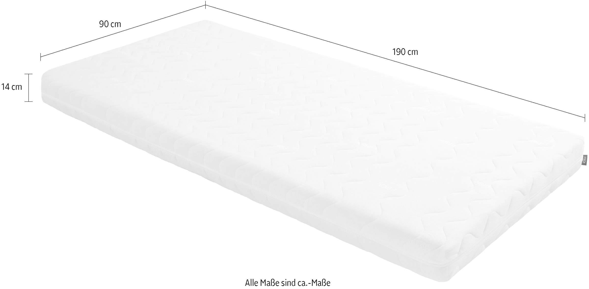 PAIDI Kaltschaummatratze »Mehrzonen Airwell® Drell, 7-Zonen Wendematratze mit Gel-Schaumlage« 14 cm hoch Verschiedene Größen, Cremefarben, H2, 60°C waschbarer Bezug, 1 Stk. tlg.