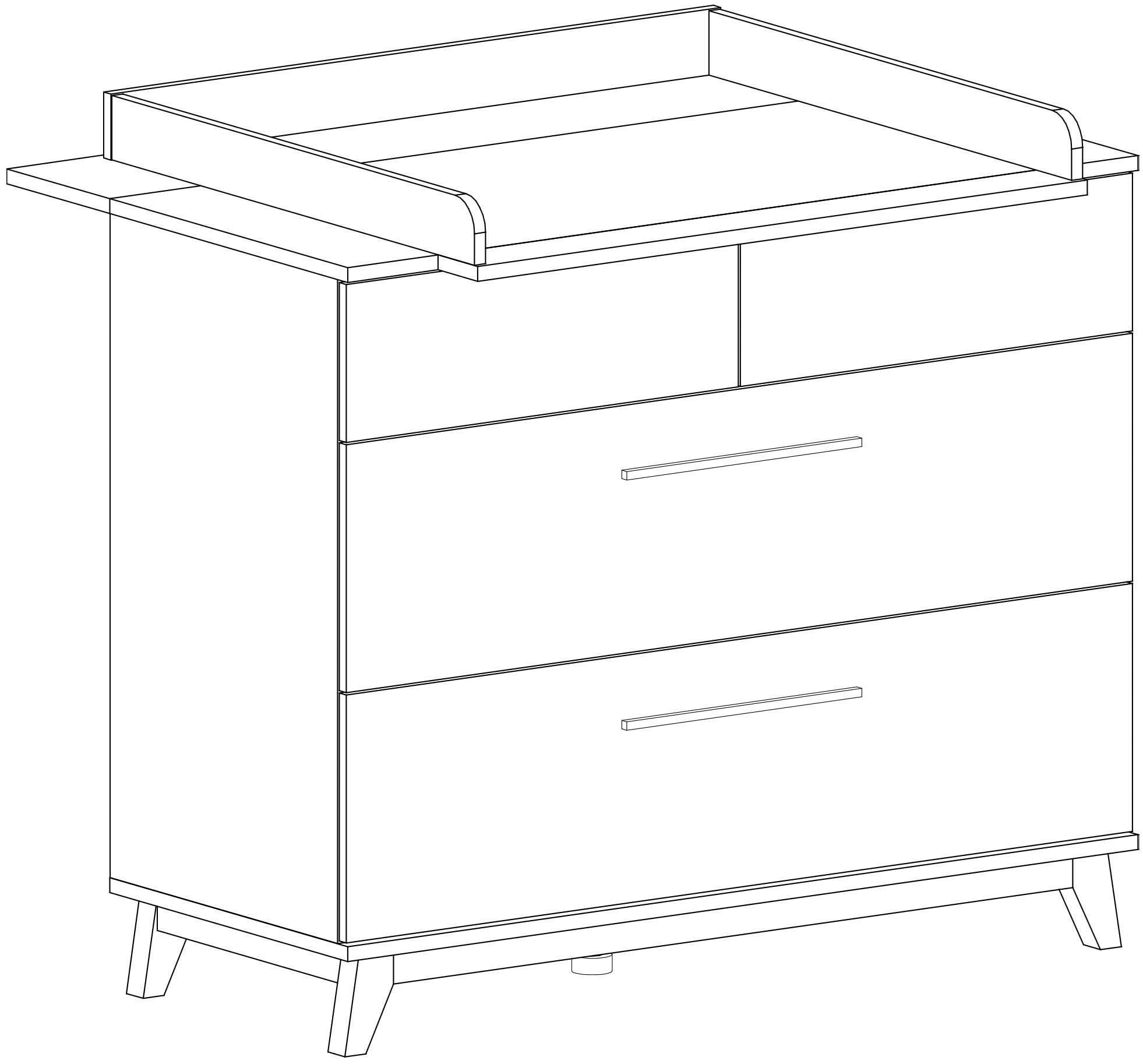 arthur berndt Wickelkommode »Wickelkommode »Lina« mit abnehmbarem Wickelaufsatz«, bis 15 kg, 115 cm