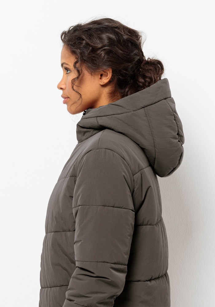 Jack Wolfskin Funktionsjacke »KAROLINGER LONG JKT W«, mit Kapuze