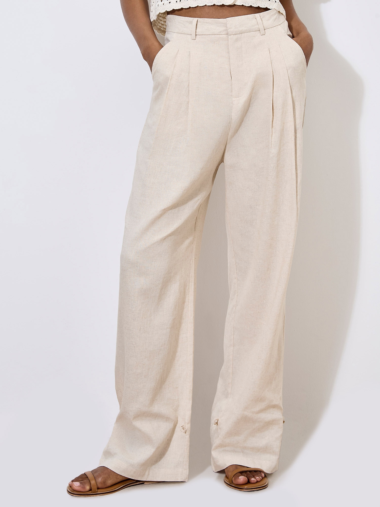 Apricot Stoffhose »Plissierte Hose«  mit weitem Bein
