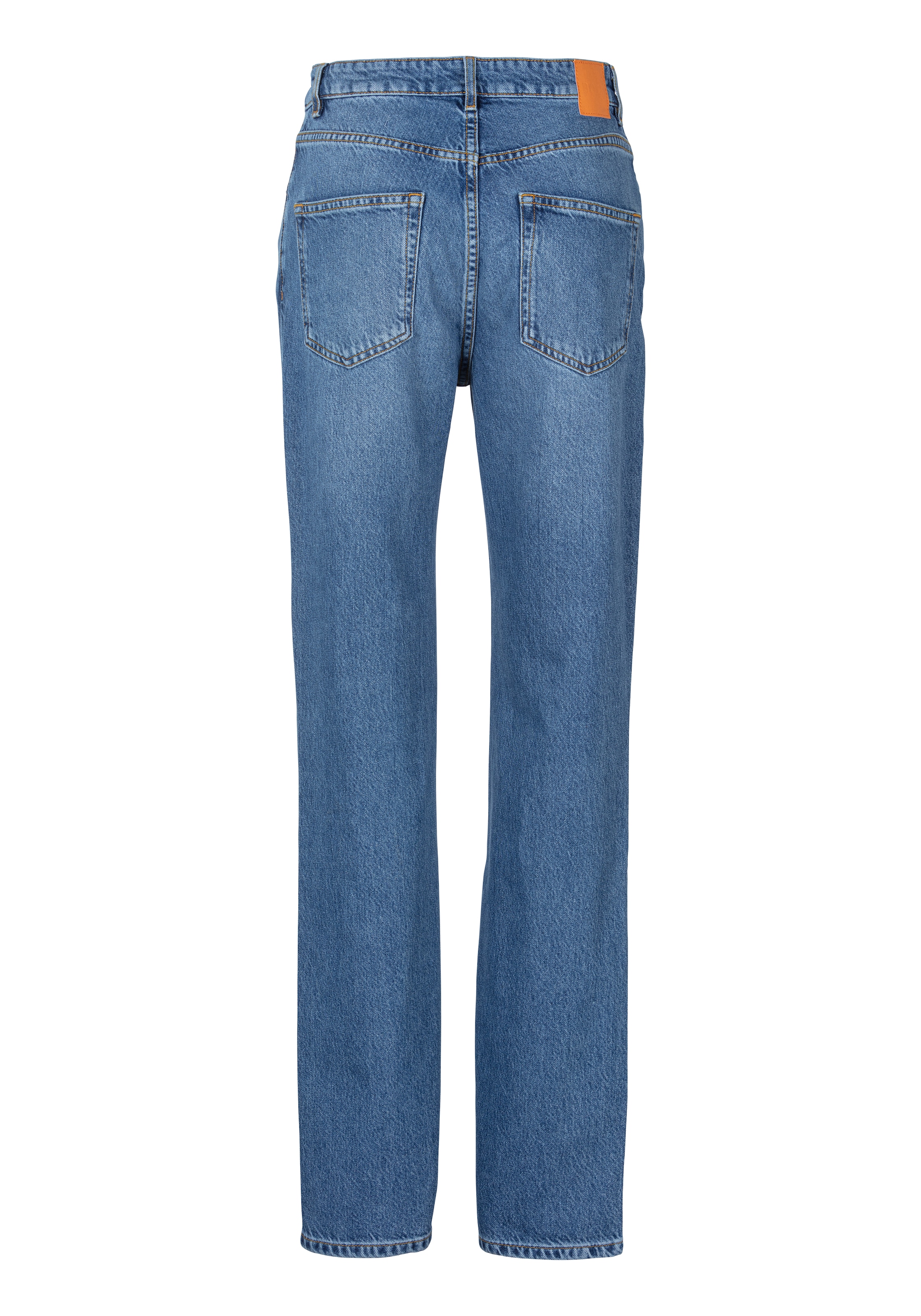 BOSS ORANGE Straight-Jeans »Ada High Rise Slim Premium Damenmode«, mit BOSS Leder-Badge