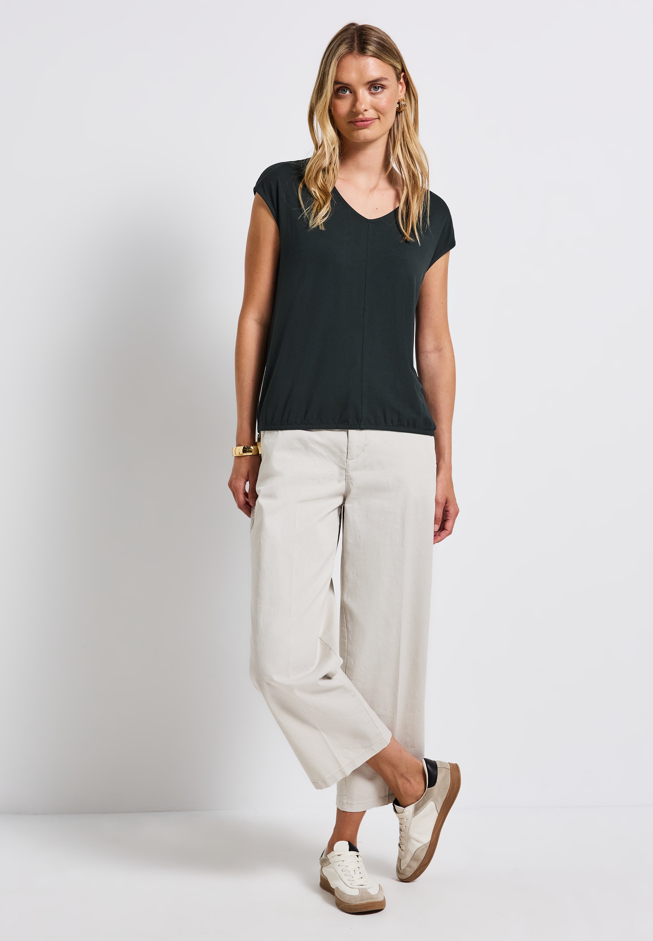 STREET ONE T-Shirt, bestehend aus einem Materialmix