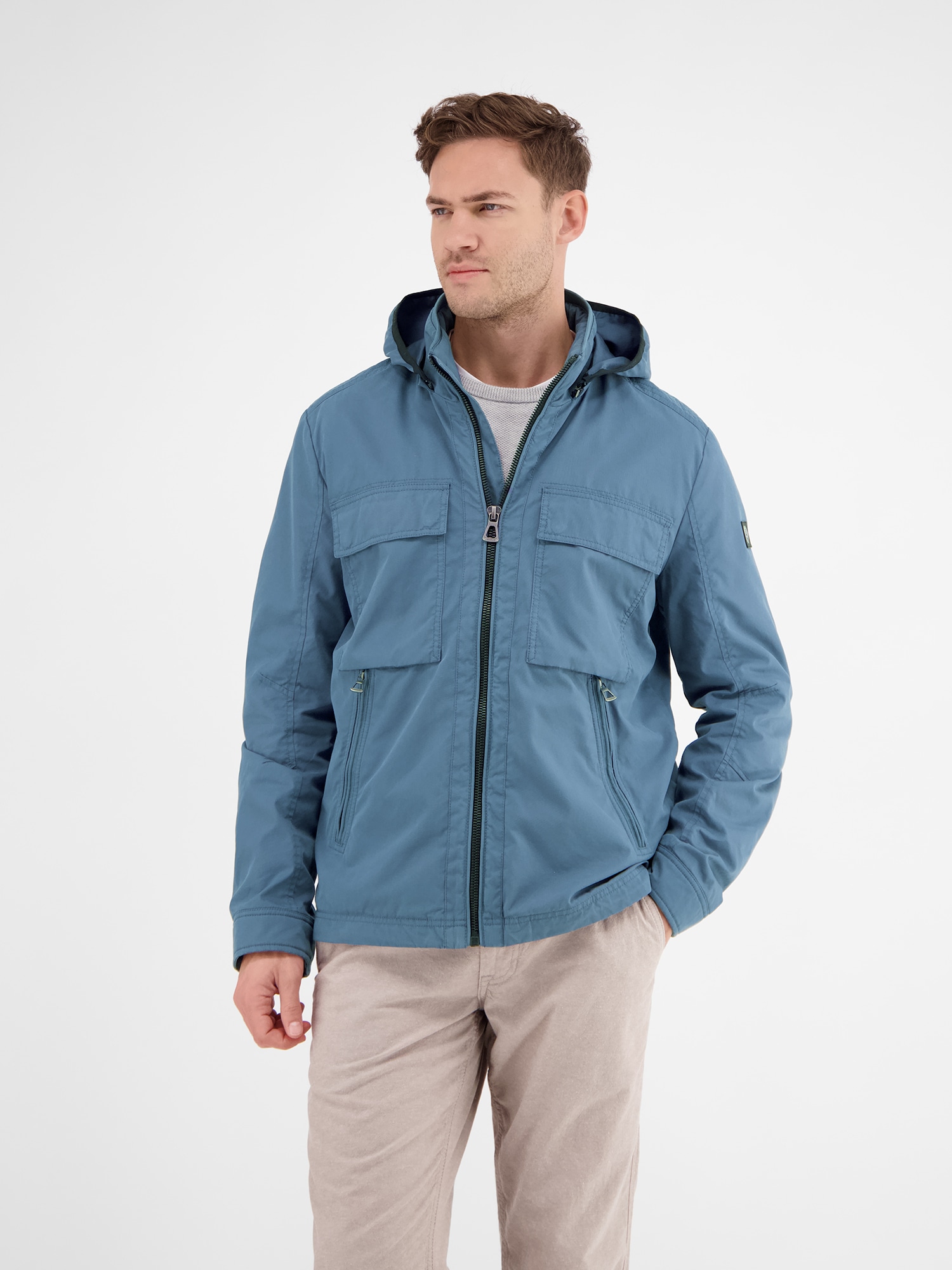 LERROS Outdoorjacke »LERROS Shell-Blouson mit abnehmbarer Kapuze«, mit Kapuze, Keine Angabe