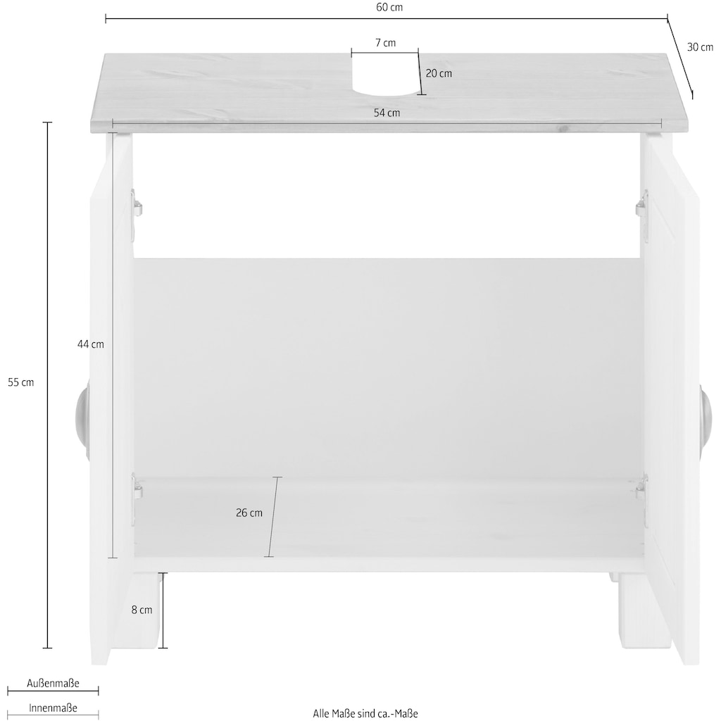 Home affaire Waschbeckenunterschrank »Oslo«, Breite 60 cm