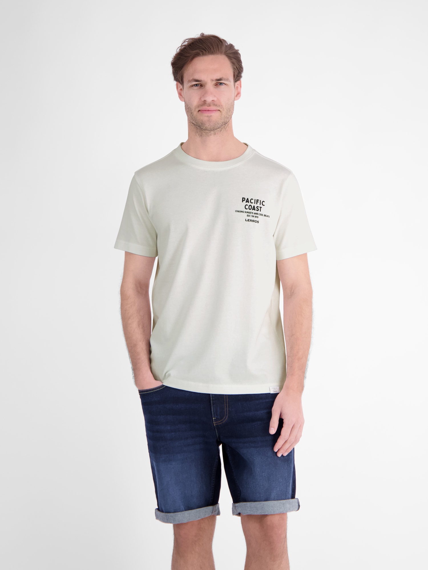 LERROS T-Shirt "Sportliches T-Shirt aus Baumwolle mit Brust- und Rückenprint"