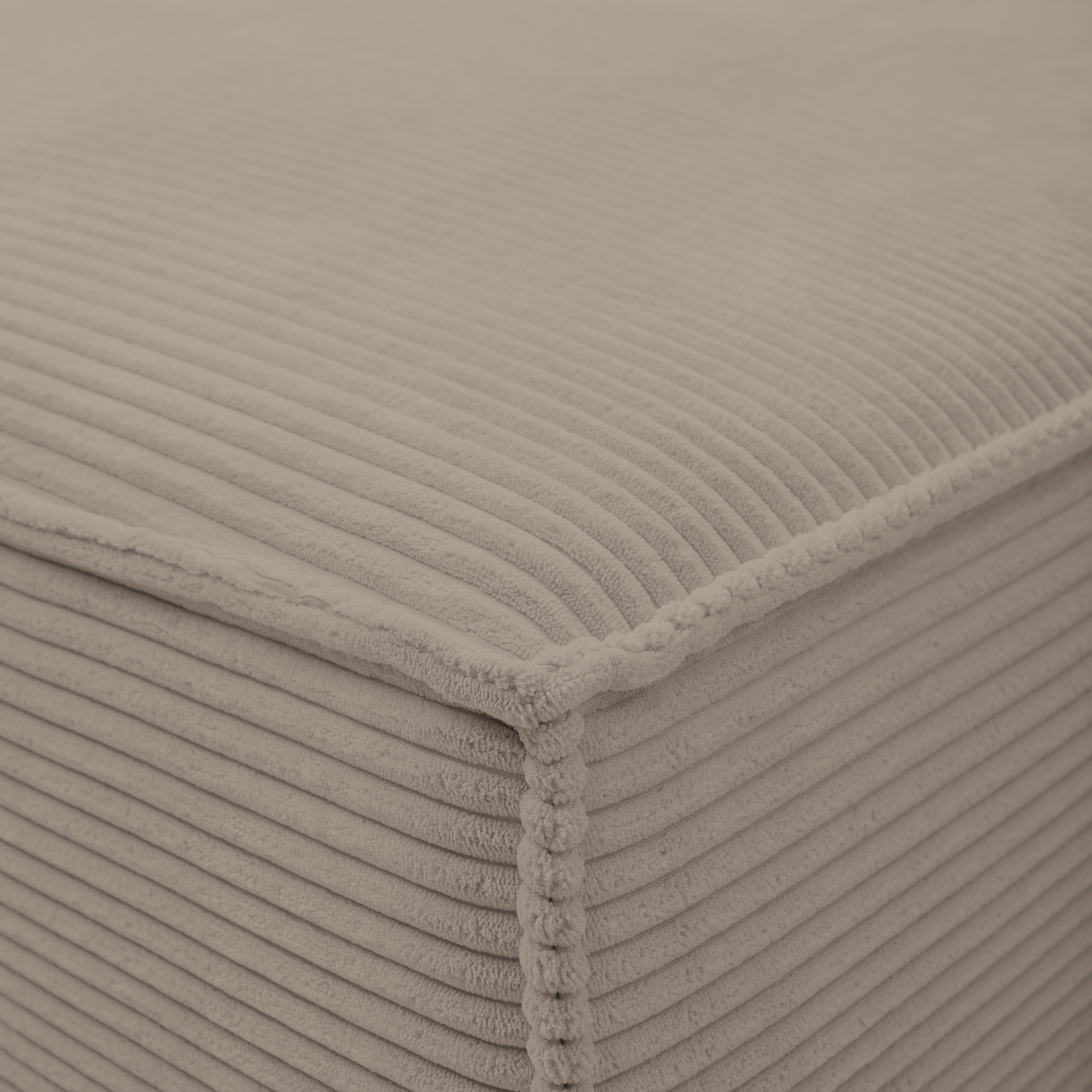WERK2 Ecksofa »Atlanta-New, modernes Design, Stellmaße 280x147cm, L-Form, Kedernaht«, hoher Komfort, Schlaffunktion & Bettkasten, Cord, Greige