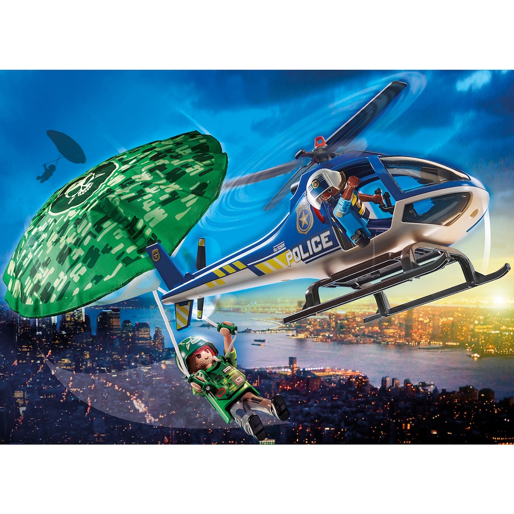 Playmobil® Konstruktions-Spielset »Polizei-Hubschrauber: Fallschirm-Verfolgung (70569), City Action«, (19 St.), Made in Germany