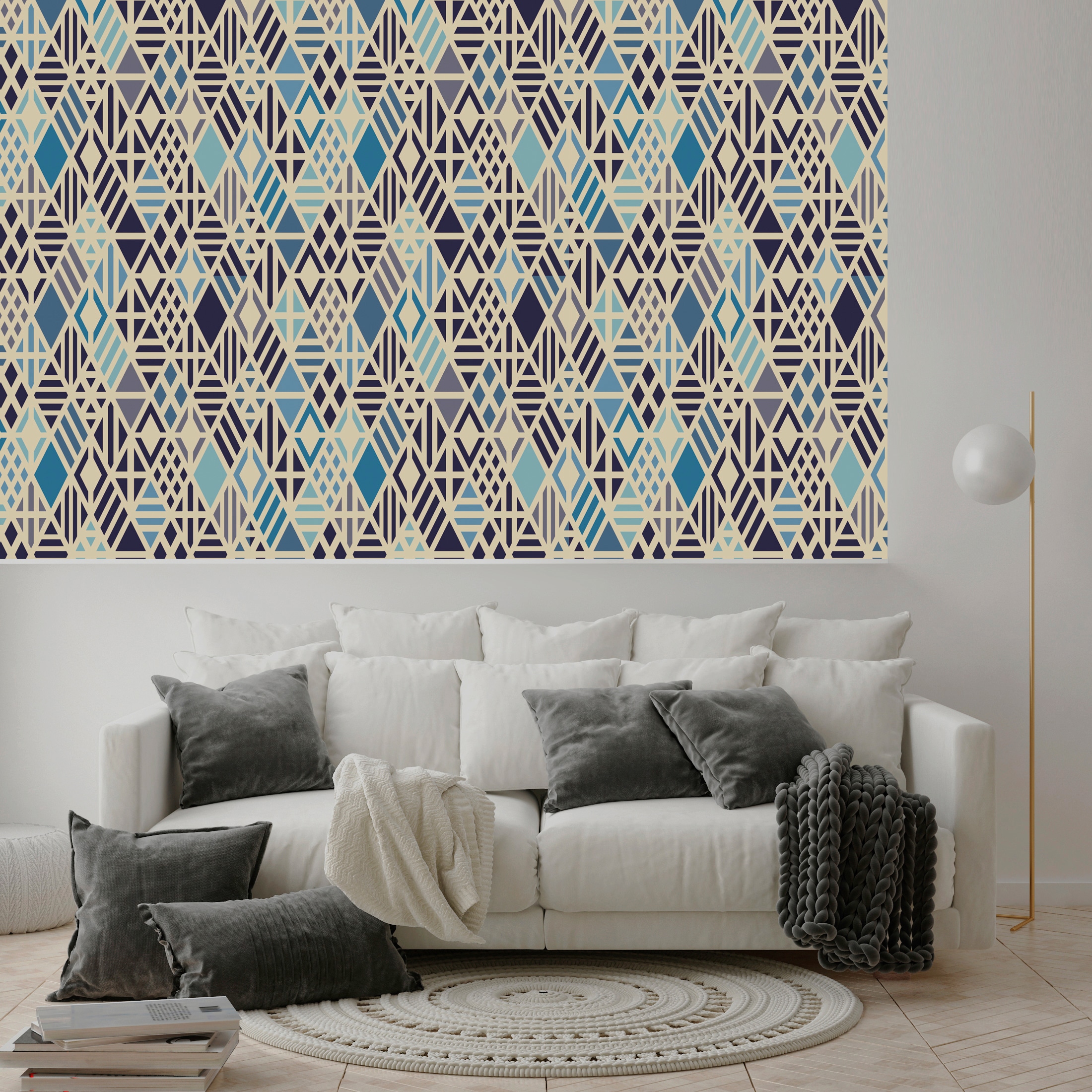 queence Vinyltapete »Melissa«, gemustert-Farbverlauf-bedruckt-abstrakt, 90x250cm, selbstklebend, kinderleichte Anbringung, Sticker