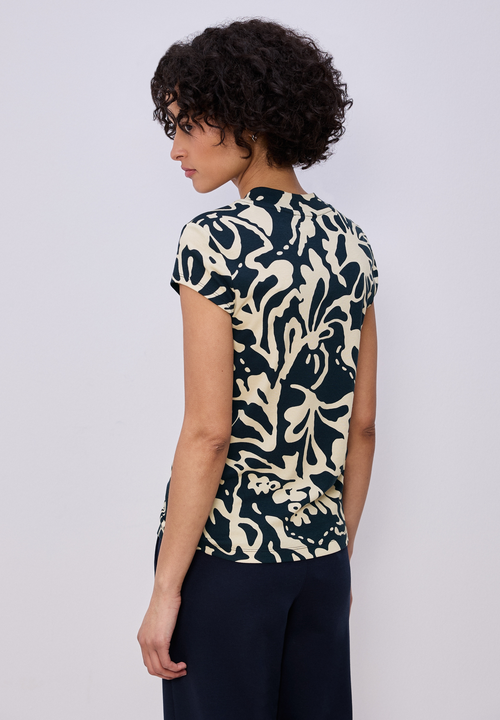 STREET ONE Stehkragenshirt Jersey