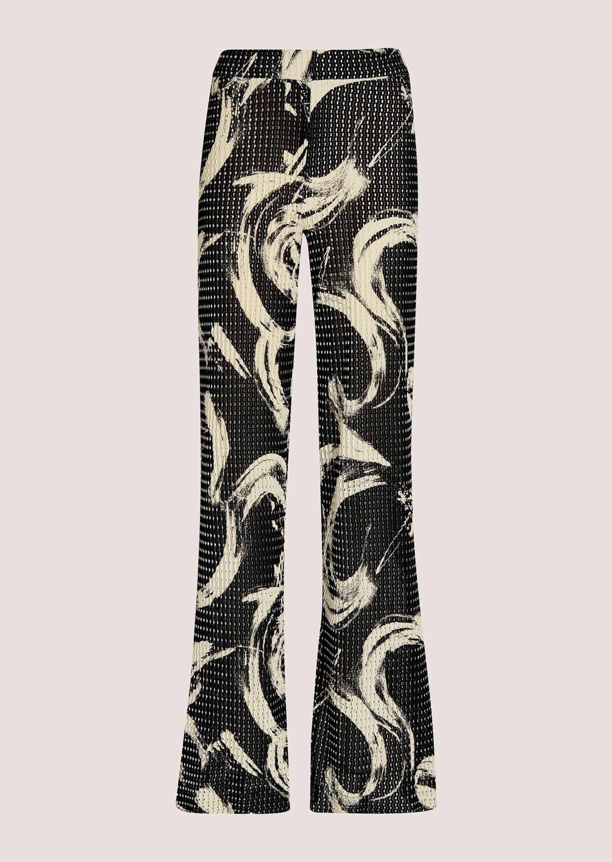 MADELEINE Chinos "Jerseyhose Druckhose mit abstraktem Print" Weite Druckhose mit Ajour-Optik