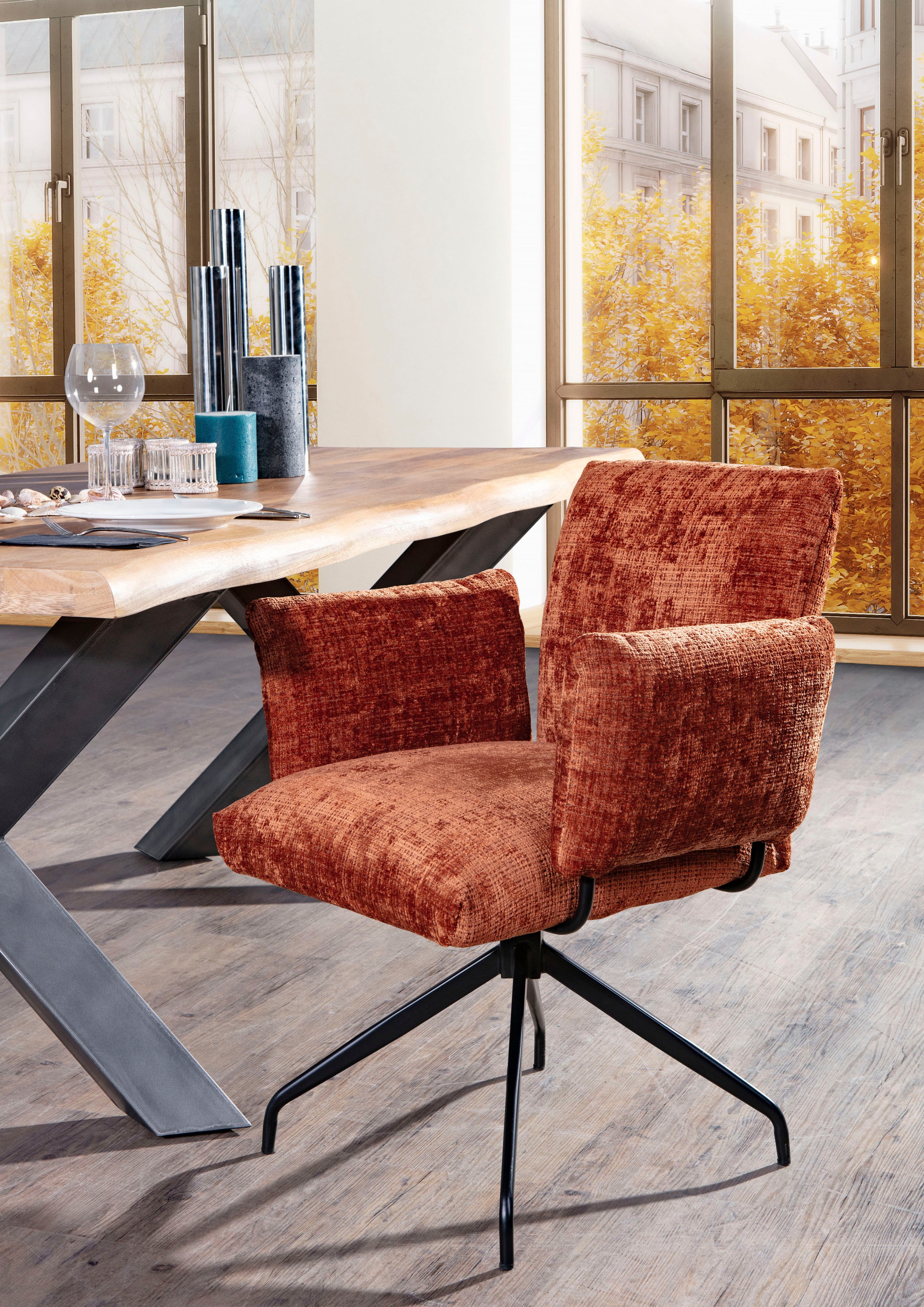 Gutmann Factory Esszimmerstuhl () 1 Stk. Chenille günstig online kaufen