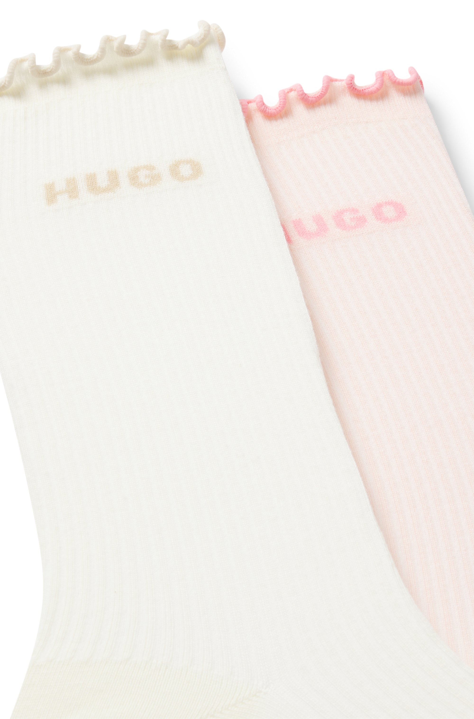 HUGO Underwear Basicsocken »2P RS LETTUCE CC W«, (2 Paar), Bund leicht gekräuselt
