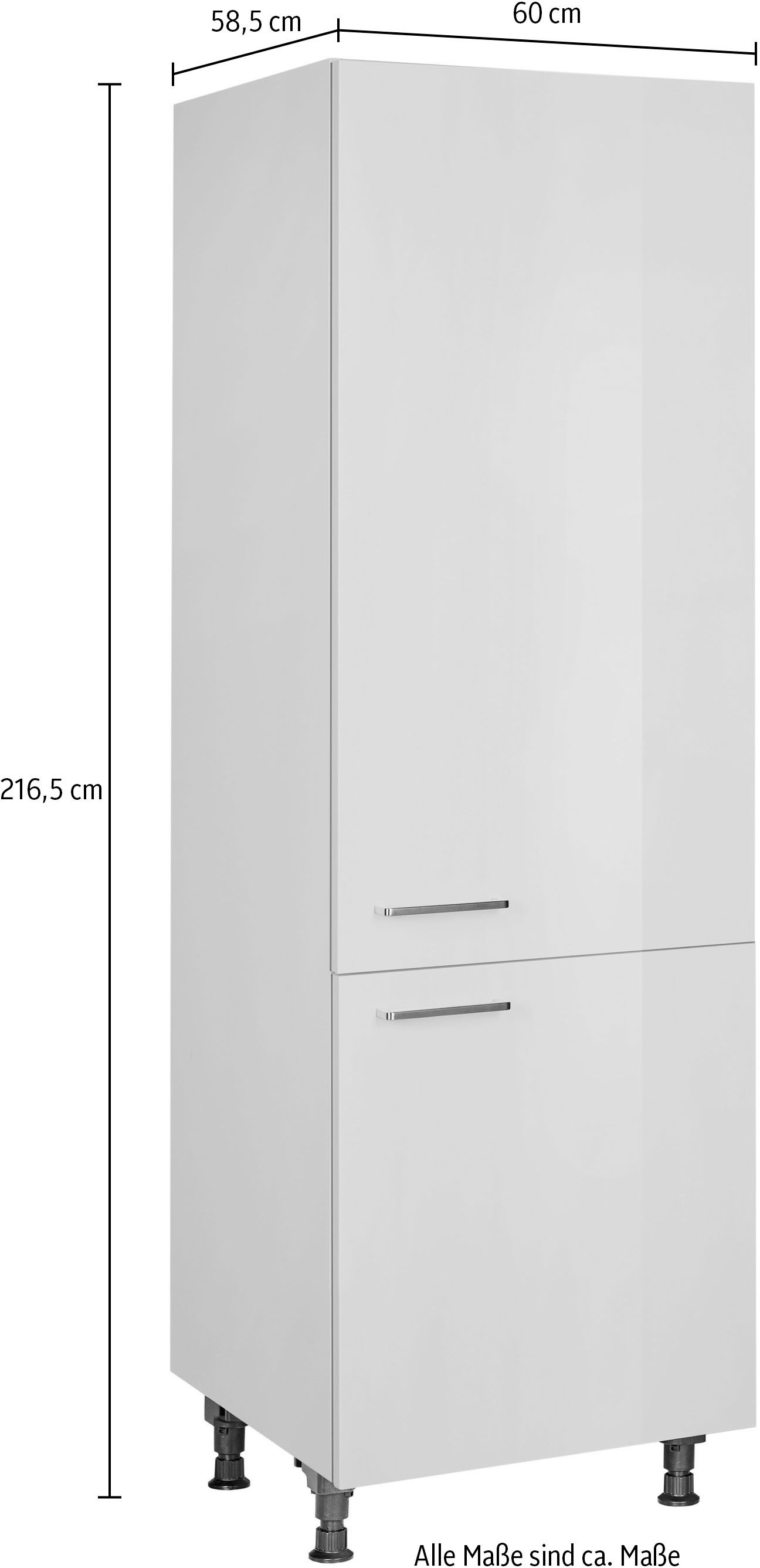 nobilia® Hochschrank »"Flash", Ausrichtung wählbar, mit zwei Türen, vormontiert,«, Breite/Höhe: 60/216,6 cm