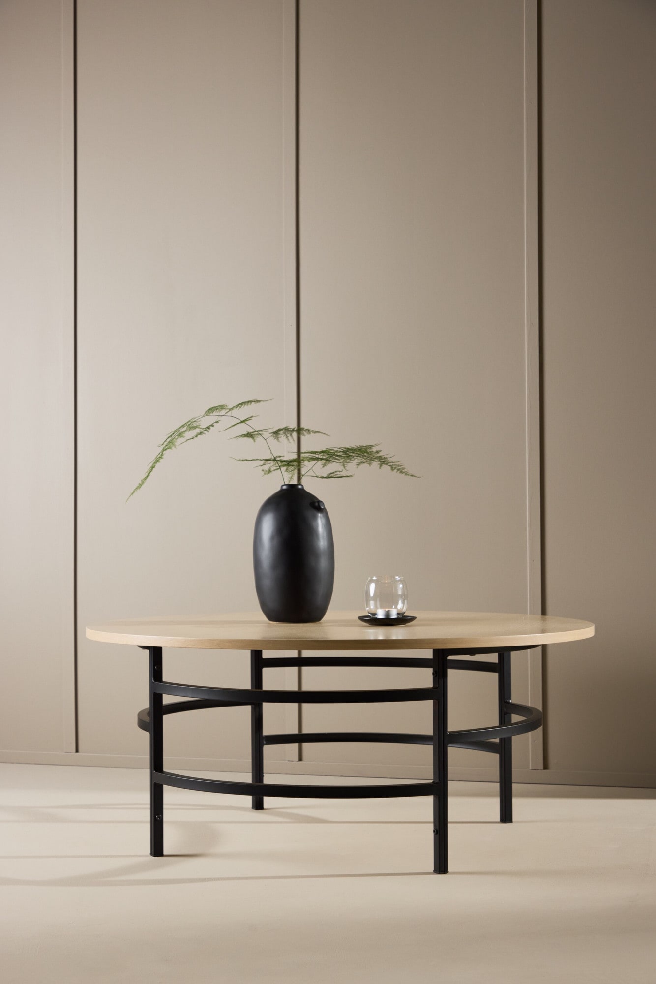 Venture Home Couchtisch »Copenhagen, runder Couchtisch Ø 100 cm in skandinavischer Eleganz« Sofatisch, MDF, Metallbeine, rund, abgerundet, modern