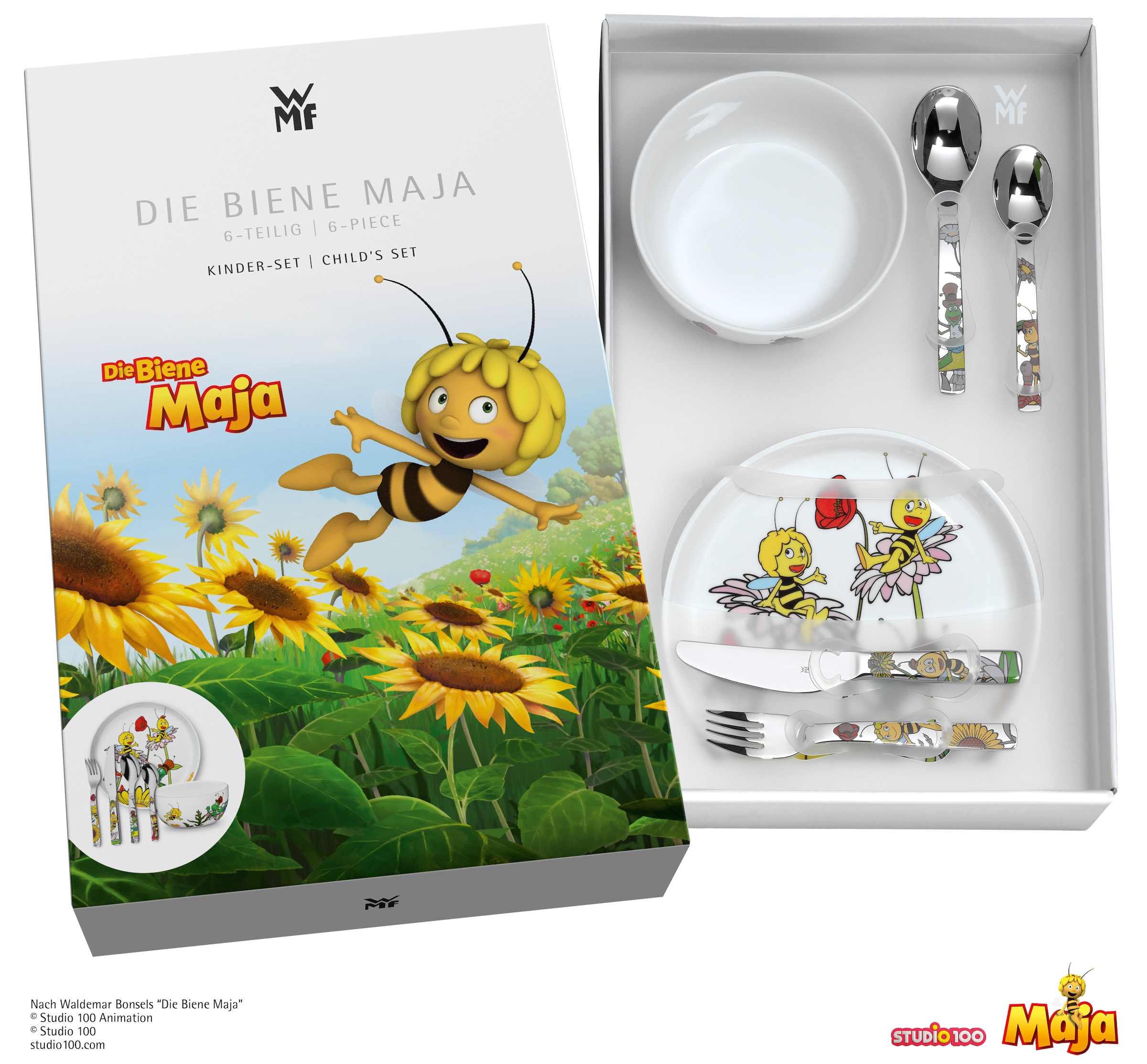 WMF Kindergeschirr-Set »Die Biene Maja«, (Set, 6 tlg.), ab 3 Jahren, hygienisch, säurefest