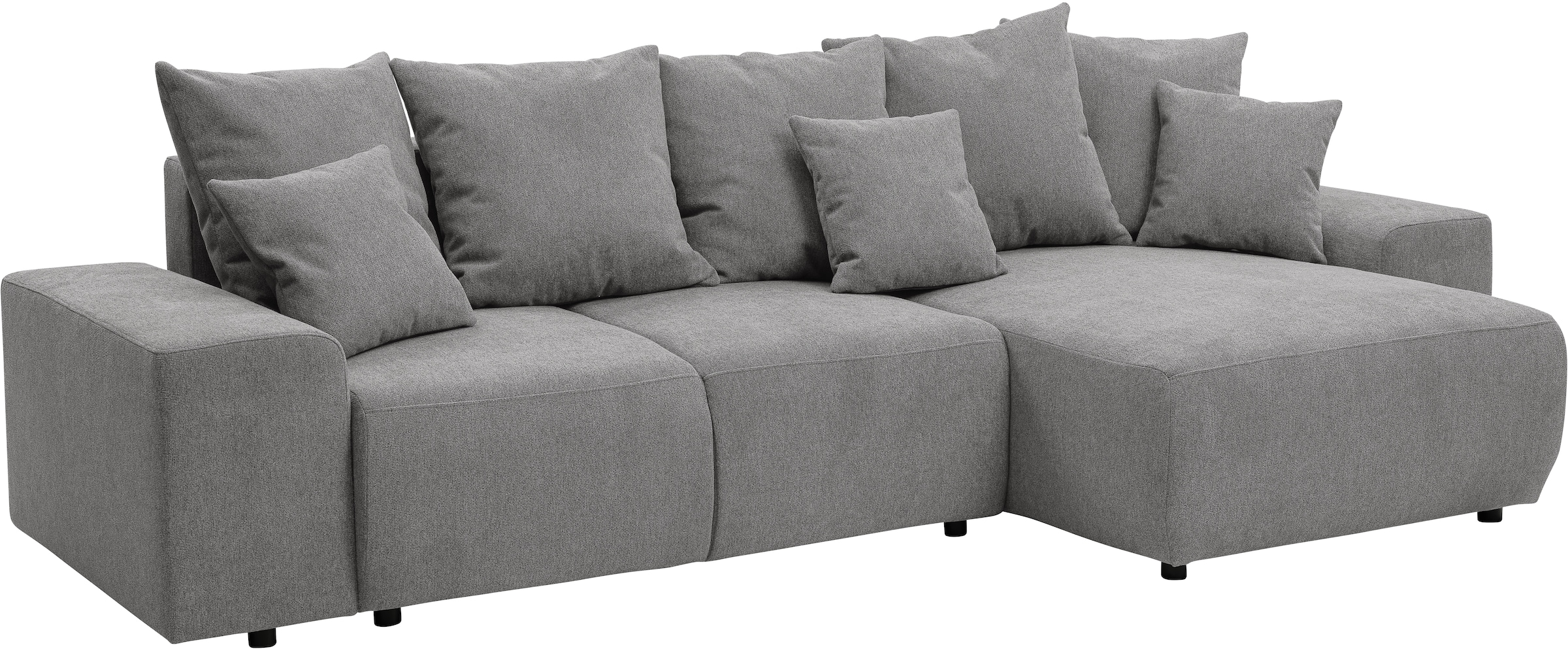 WERK2 Ecksofa »Riwa, modernes Sofa zum Kuscheln und Entspannen, Breite 300cm, L-Form«, Trendiges Ecksofa mit vielen Kissen, Schlaffunktion & Bettkasten