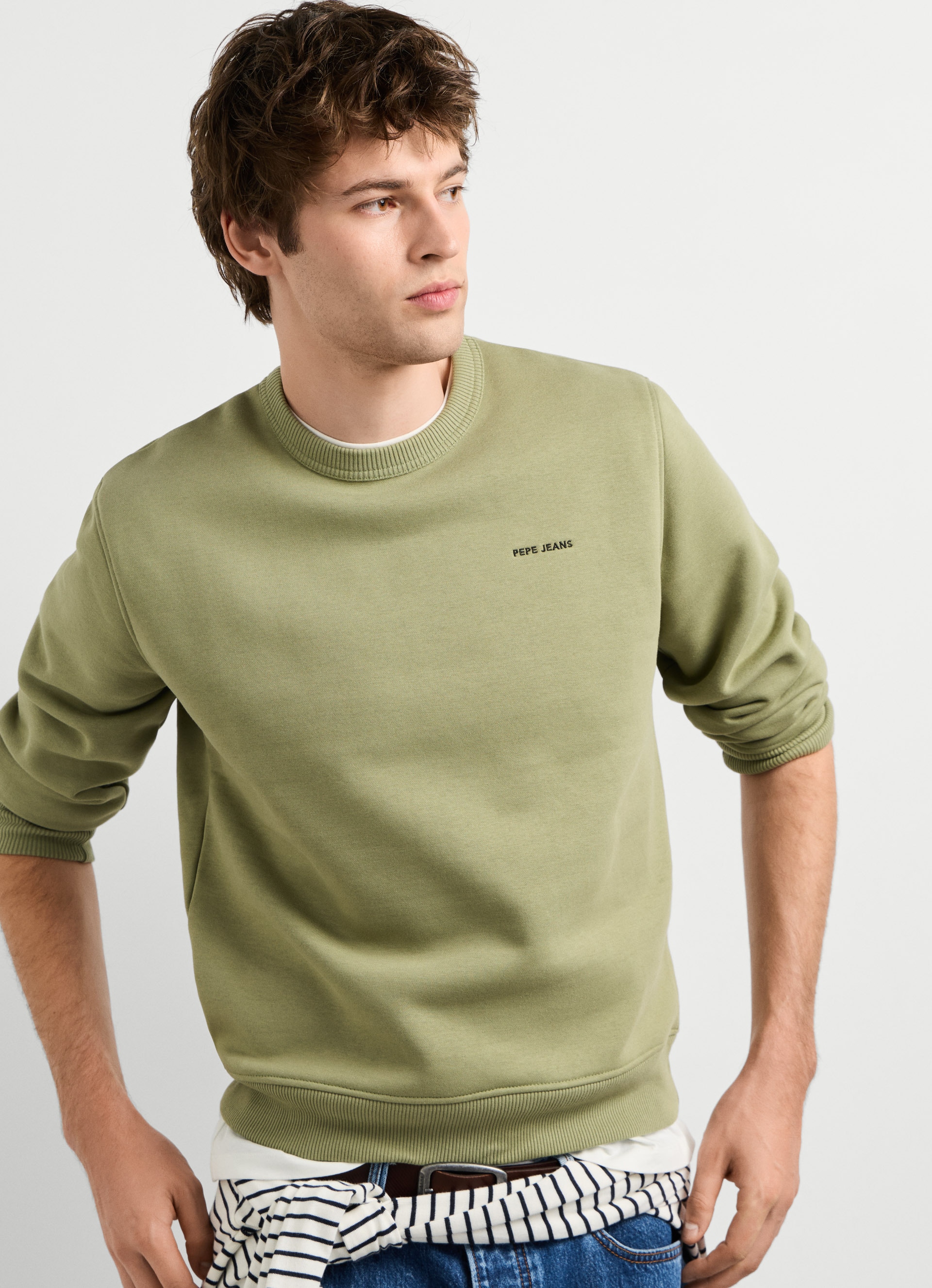 Pepe Jeans Sweatshirt "JEFFERSON CREW", mit Logostickerei, Baumwollmix