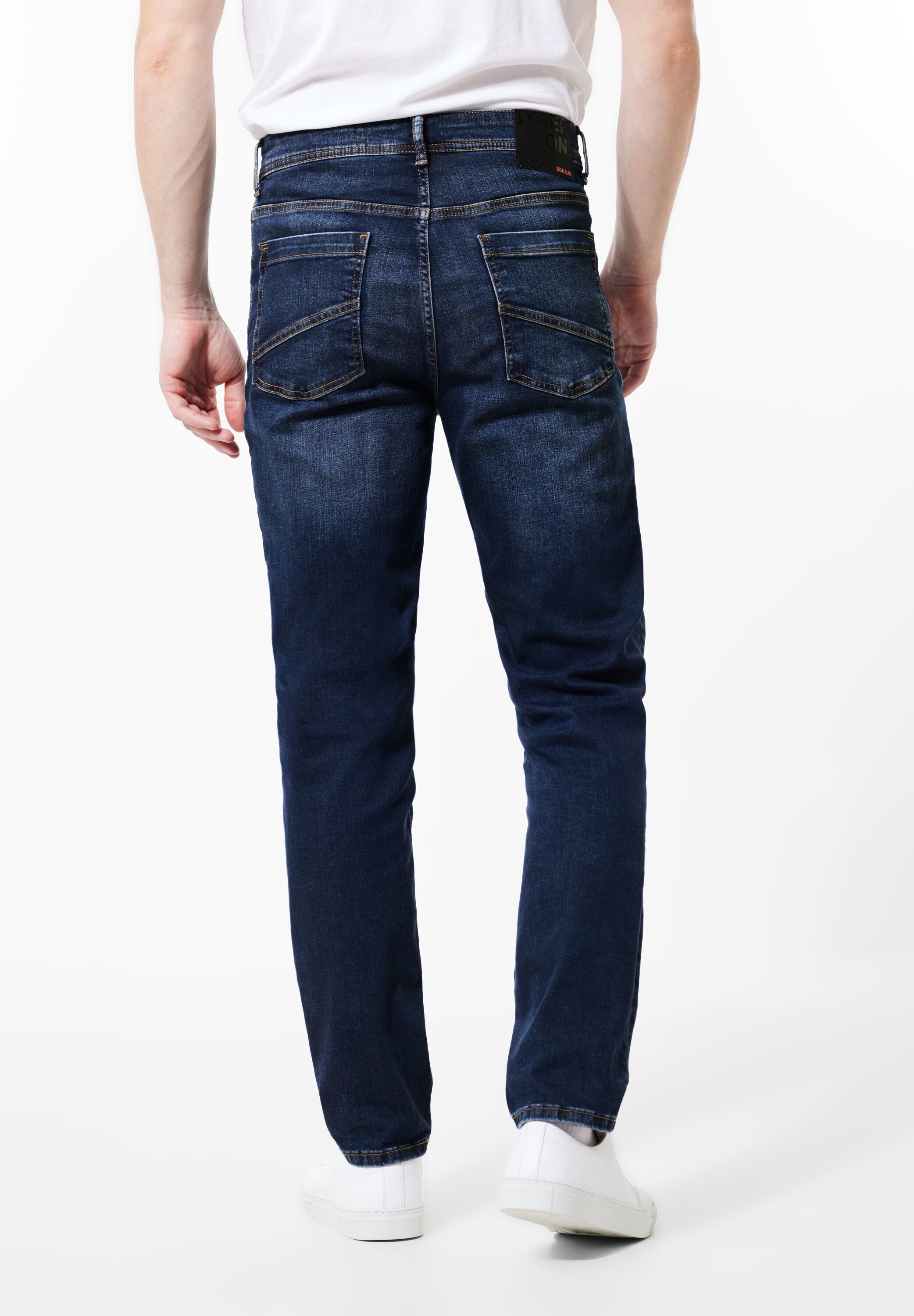 STREET ONE MEN Gerade Jeans, im Used Look