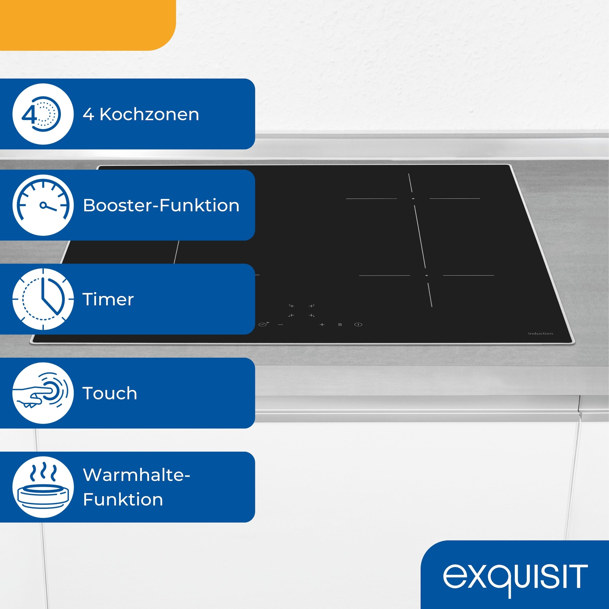 exquisit Induktions-Kochfeld »EKI600-SF-B-R-380«