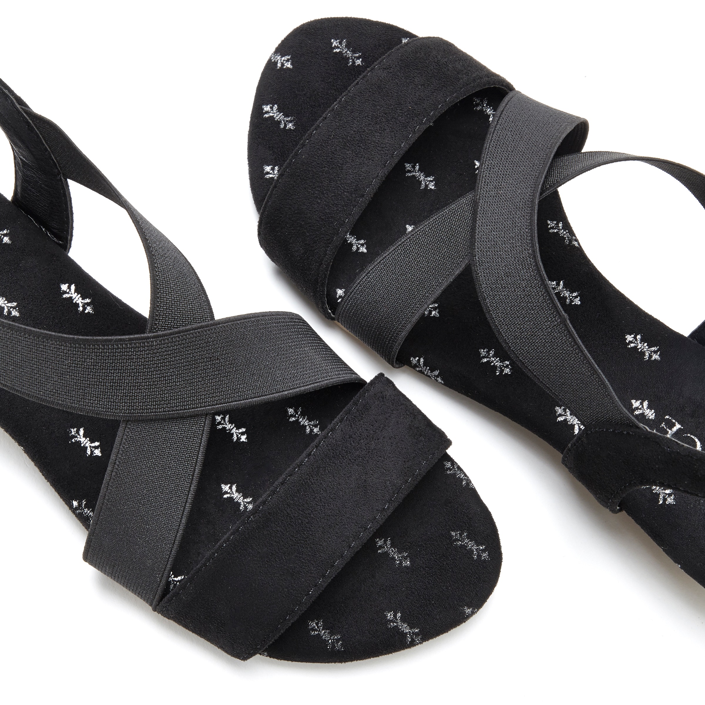 Sandalette VIVANCE "Sommerschuh", Damen, Gr. 41, schwarz, Obermaterial: 100% Elasthan. Decksohle: 100% Textilmaterial. Futter: 100% Textilmaterial. Laufsohle: 100% Synthetik, unifarben, Schuhe Sandalette, Sandale, Sommerschuh mit elastischen Riemchen und  3