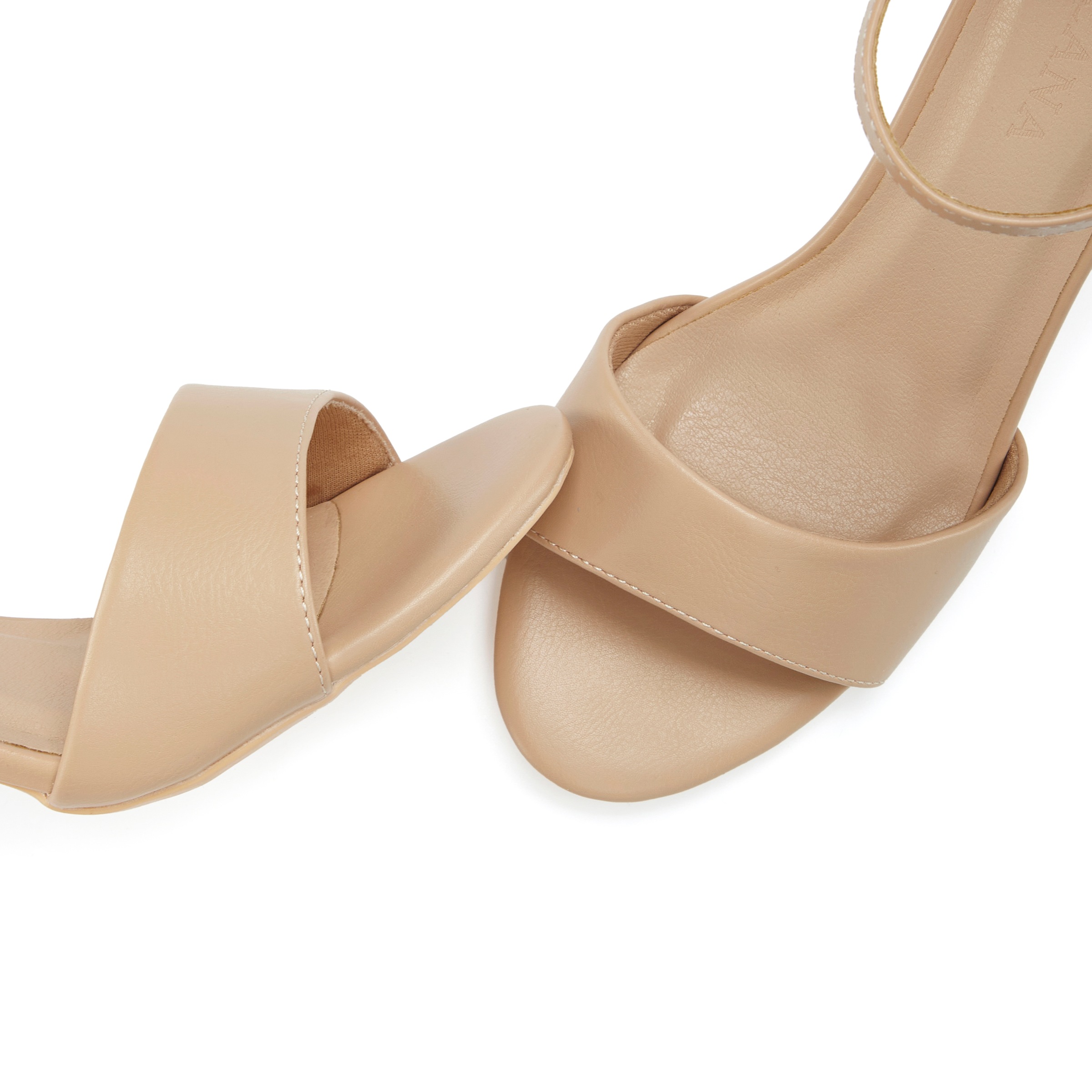 High-Heel-Sandalette LASCANA "Sommerschuh", Damen, Gr. 39, beige, Obermaterial: 100% Lederimitat. Decksohle: 100% Lederimitat. Futter: 100% Textilmaterial. Laufsohle: 100% Synthetik, unifarben, Schuhe High Heel-Sandalette, Sandale, Sandalette, Riemchensan 3