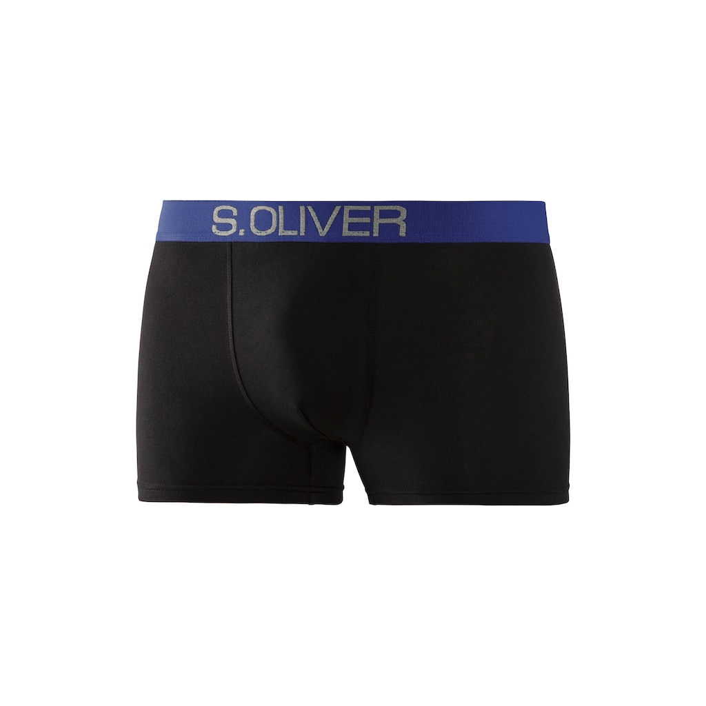 s.Oliver Boxer »Boxershorts für Herren«, (Packung, 4 St.), mit kontrastfarbenem Webbund