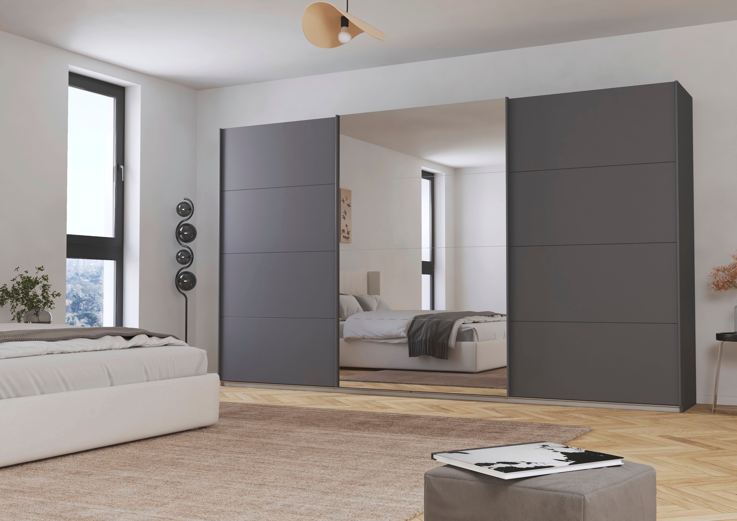rauch Schwebetürenschrank »Kleiderschrank Schrank Garderobe AGORDO«, (in zwei Griff-Farben), Top Innenausstattung, in 4 Breiten und 2 Höhen MADE IN GERMANY