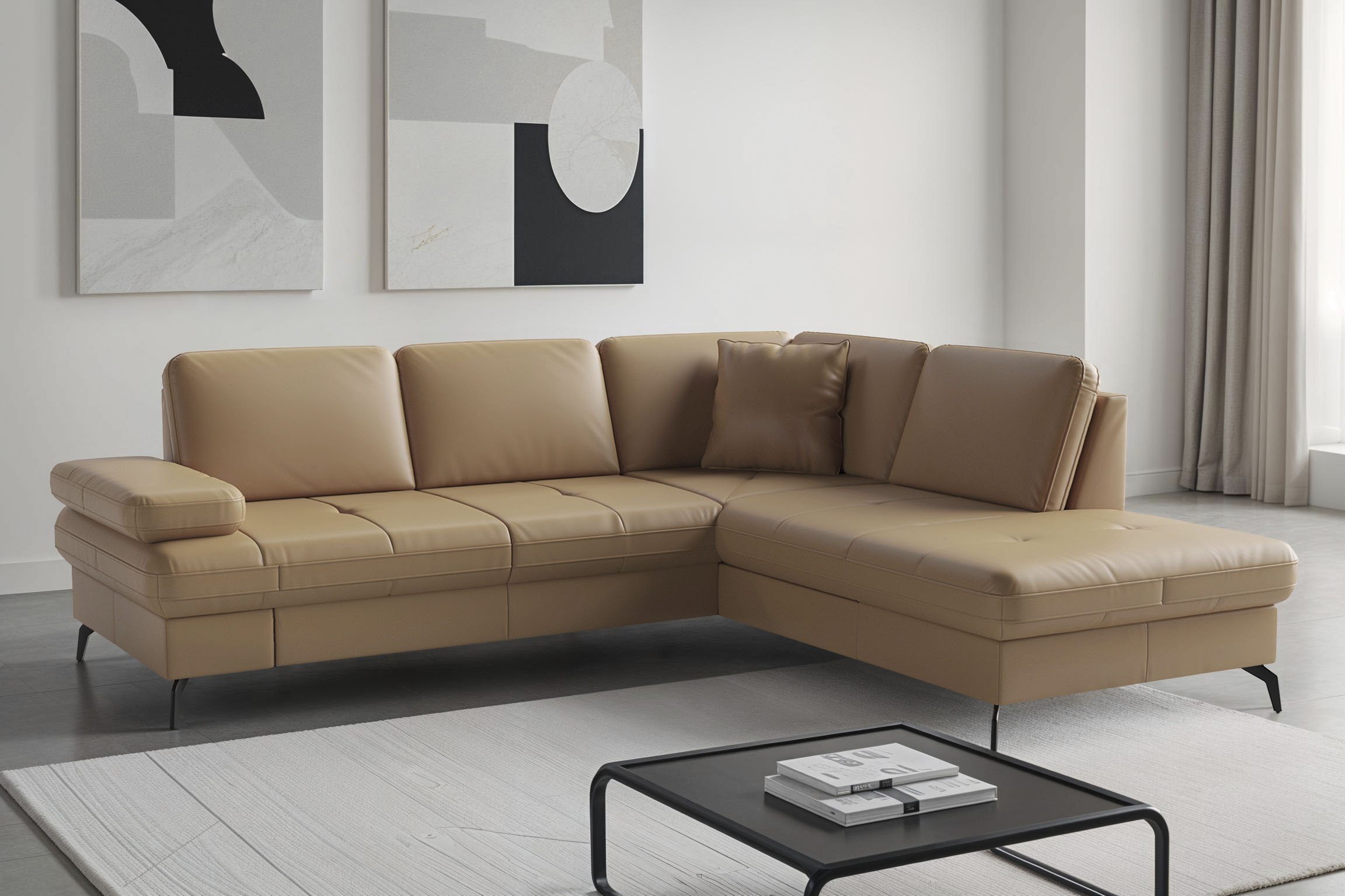 sit&more Ecksofa "Morris Jubi, Ottomane, Breite 238 cm" mit Armteilfunktion, wahlweise mit Schlaffunktion