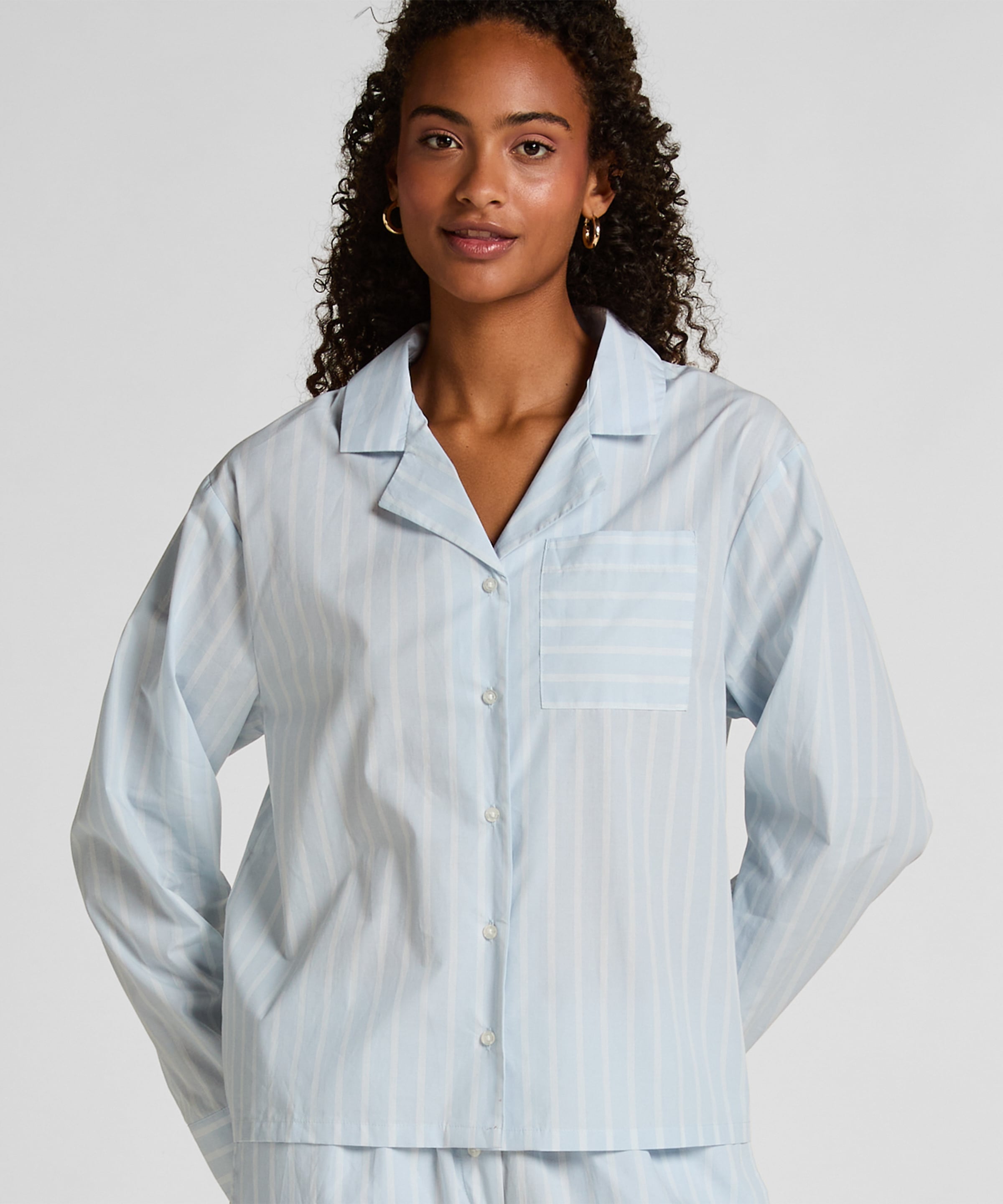 Hunkemöller Pyjama "Gestreifte Jacke aus gewebter Baumwolle" günstig online kaufen