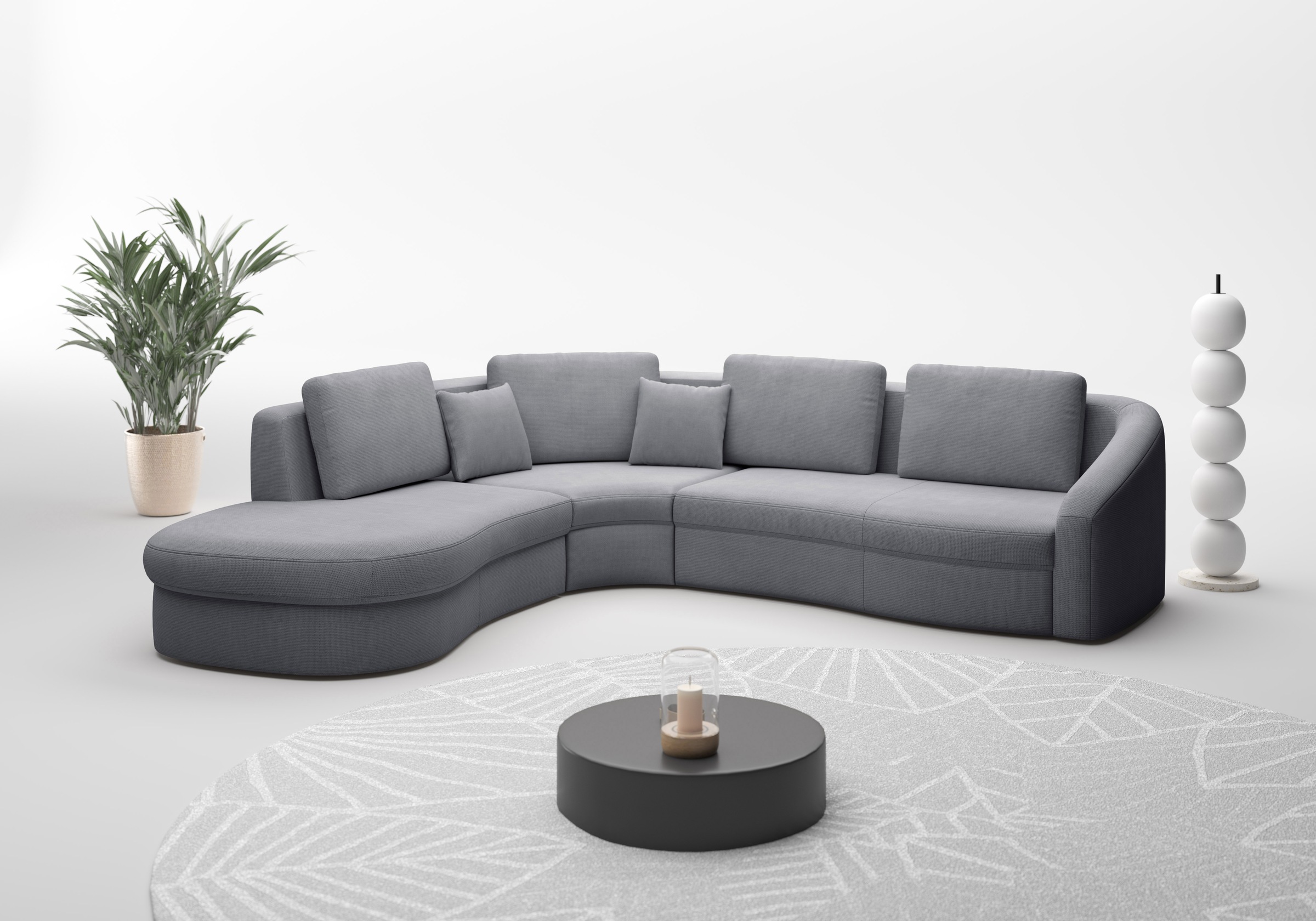 Ecksofa SIT & MORE "Jazz L-Form", grau (stone), B:303cm H:88cm T:274cm, 100% Polyester, Sofas, Ecksofa, In weiteren Größen erhältlich