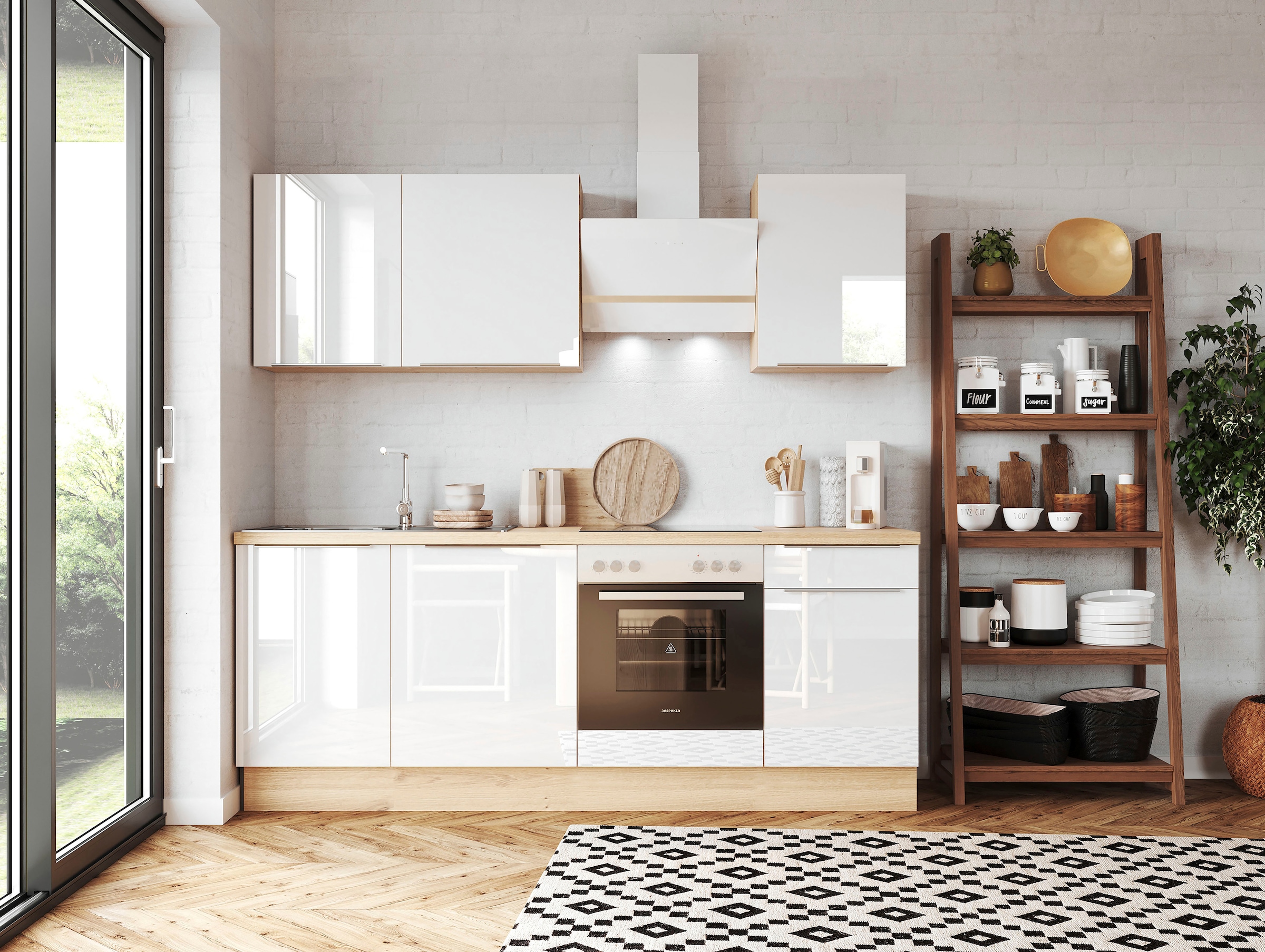 RESPEKTA Küchenzeile aus Serie wie Close hochwertige Soft Breite 220 BAUR »Safado cm, | Funktion Ausstattung Marleen«, der