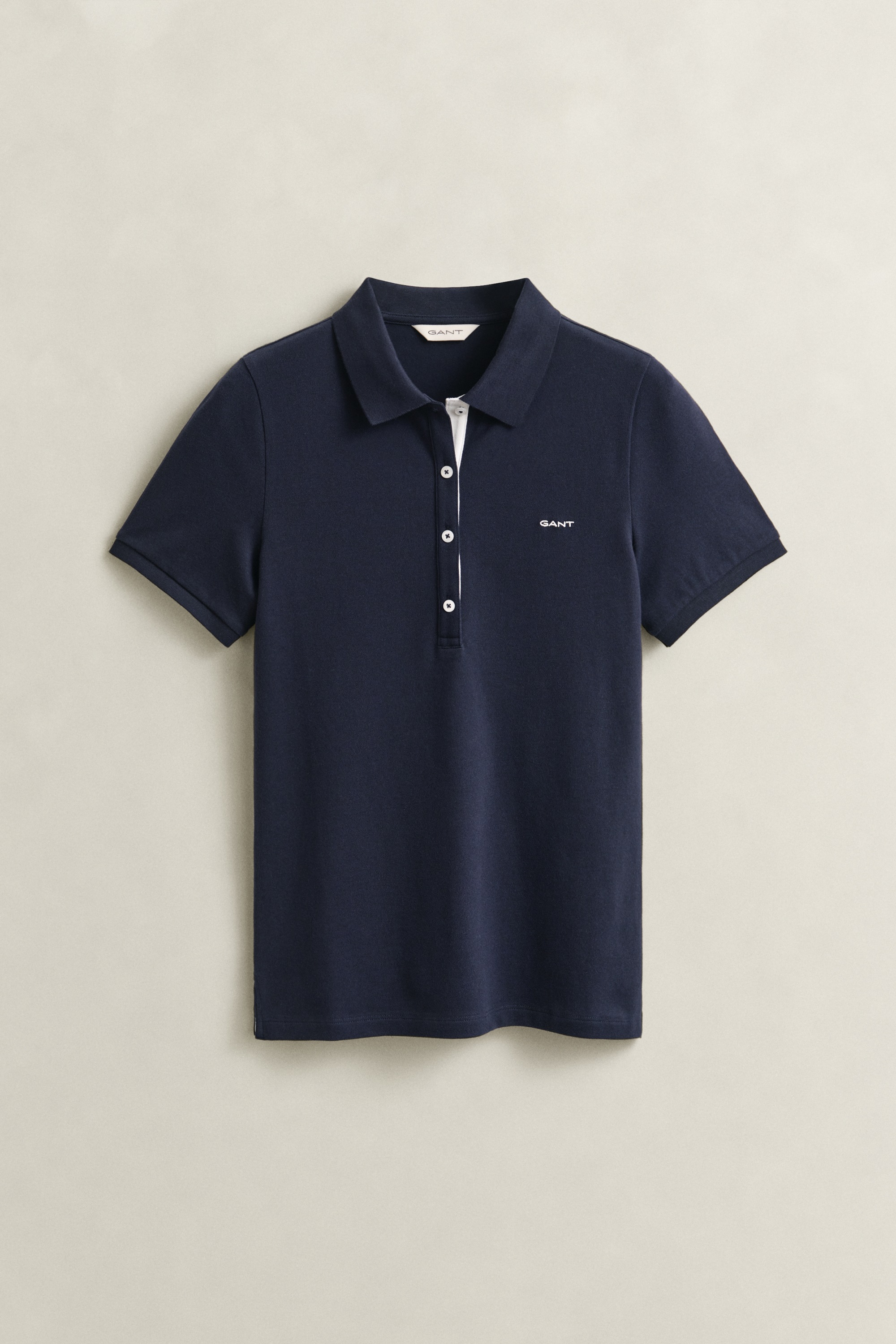 Poloshirt GANT "SLIM CONTRAST COLOR", Damen, Gr. S, evening blau, Single Jersey, Obermaterial: 97% Baumwolle, 3% Elasthan, unifarben, slim fit normal, Rundhals, eingesetzt gerader Abschluss, Shirts, Slim fit mit Polokragen 2