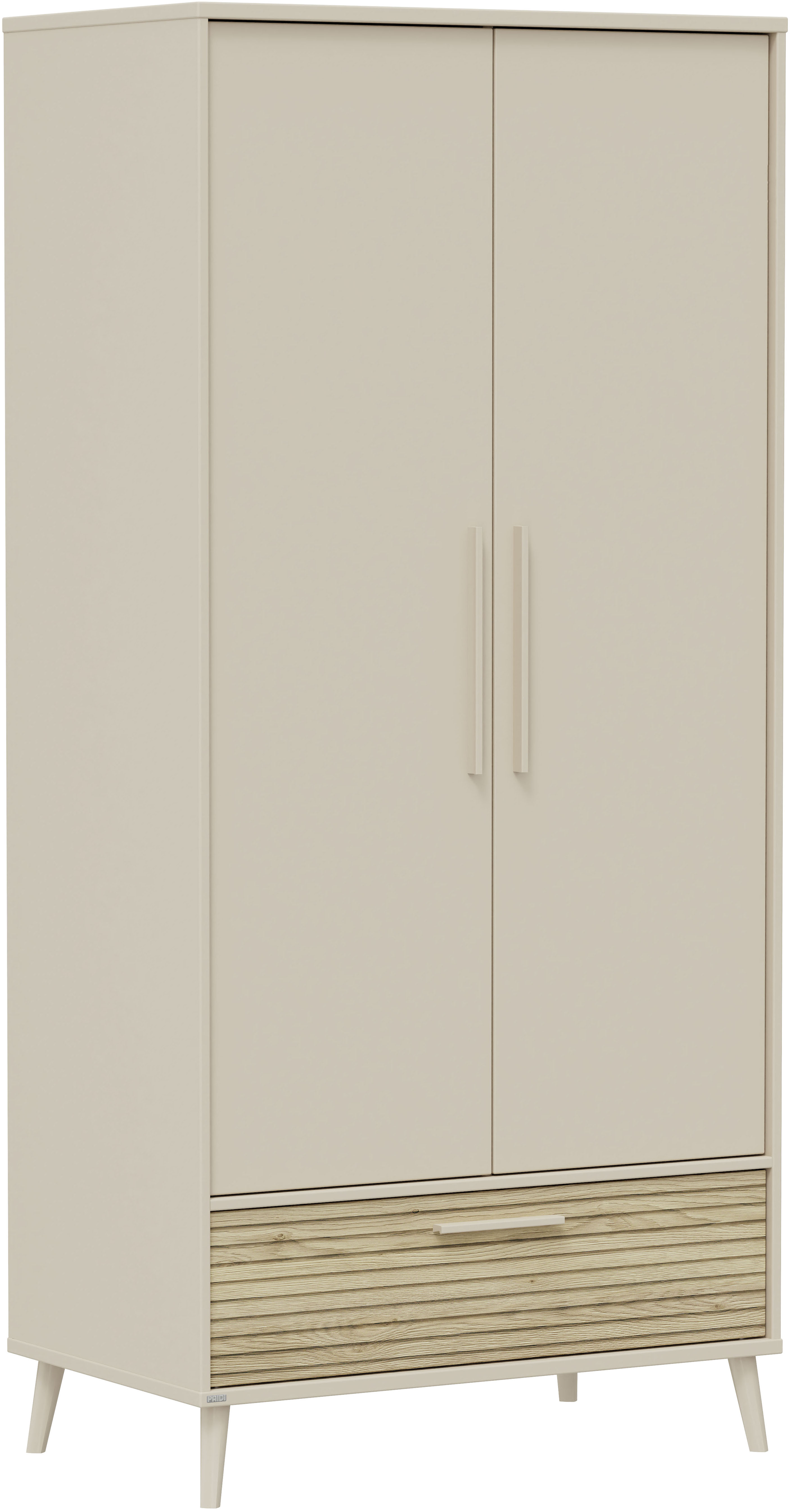 PAIDI Kleiderschrank "EEFJE in Beige mit Schublade und Türen, verschiedene Ausführungen" B/H/T ca. 95-123/139-204/41-57cm, mit 2 oder 3 Türen + Tiny-Variante, stabiler Drehtürenschrank aus Holz, mit Soft-Close-Funktion
