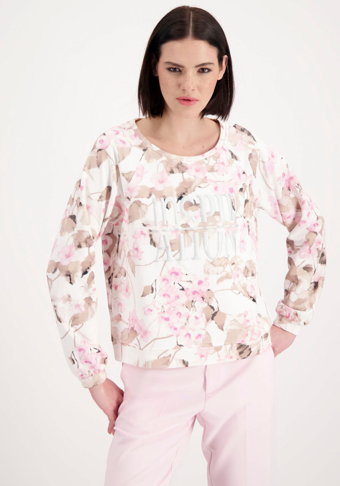 Monari Sweatshirt mit allover Blumendruck