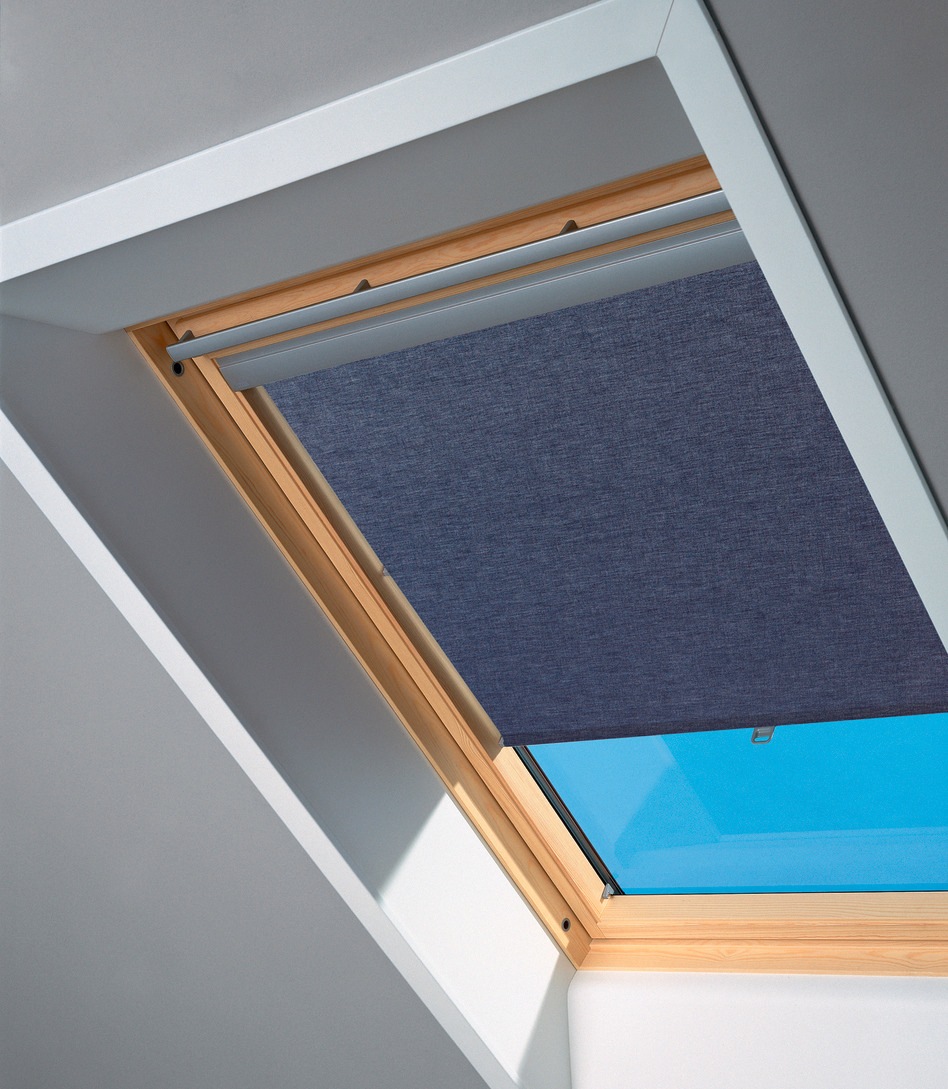 VELUX Dachfensterrollo "mit Haltekrallen RHL 200 9050", Lichtschutz, Sichtschutz, ohne Bohren, freihängend, Lichtregulie