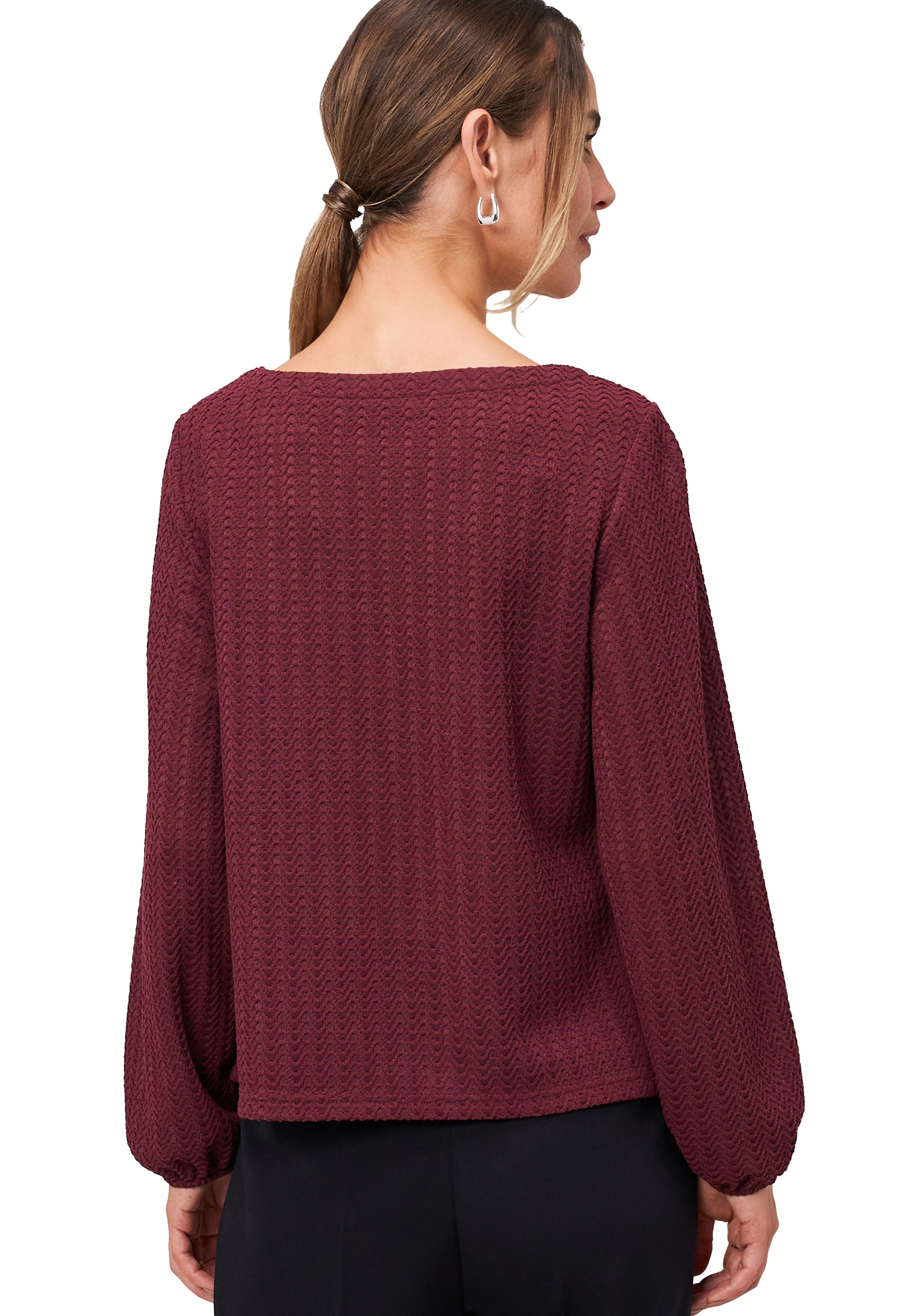 Zero Kurzarmshirt »zero Damen Strukturshirt mit Rundausschnitt«, (1 tlg.), Plain/ohne Details