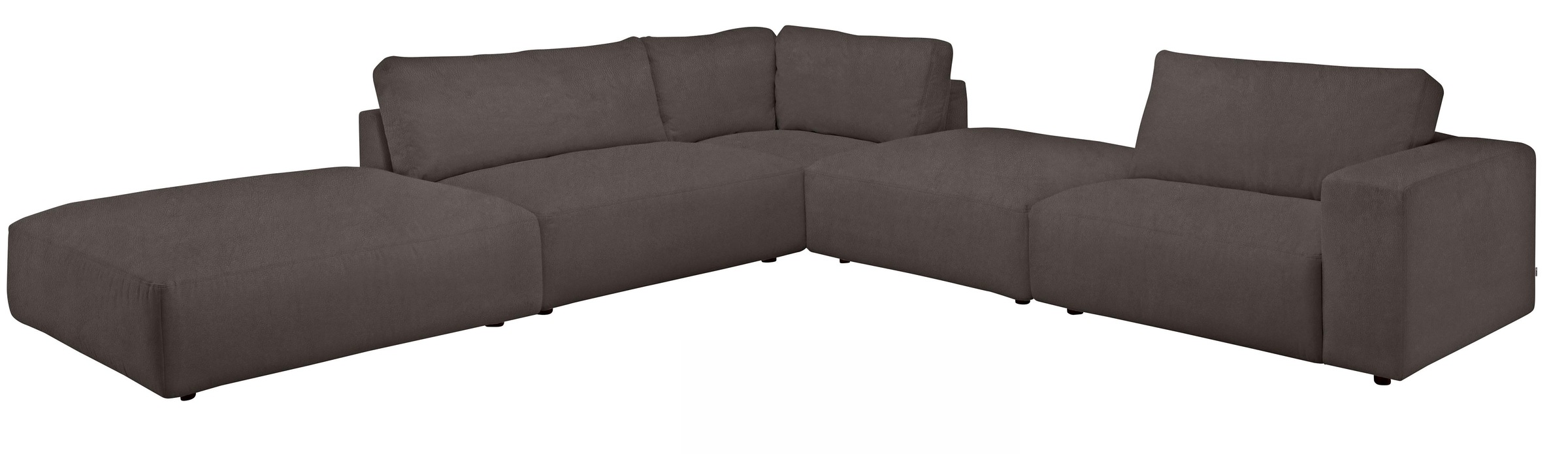 Ecksofa MUSTERRING "LUCIA L-Form", braun (fango puro), B:340cm H:81cm T:346cm, Flachgewebe FLORIS (100% Polyester);Flachgewebe VALMONT (60% Baumwolle/ 40% Leinen);Microfaser CRONA (100% Polyester), Sofas, Ecksofa, in vielen Qualitäten und 4 verschieden Nä 8