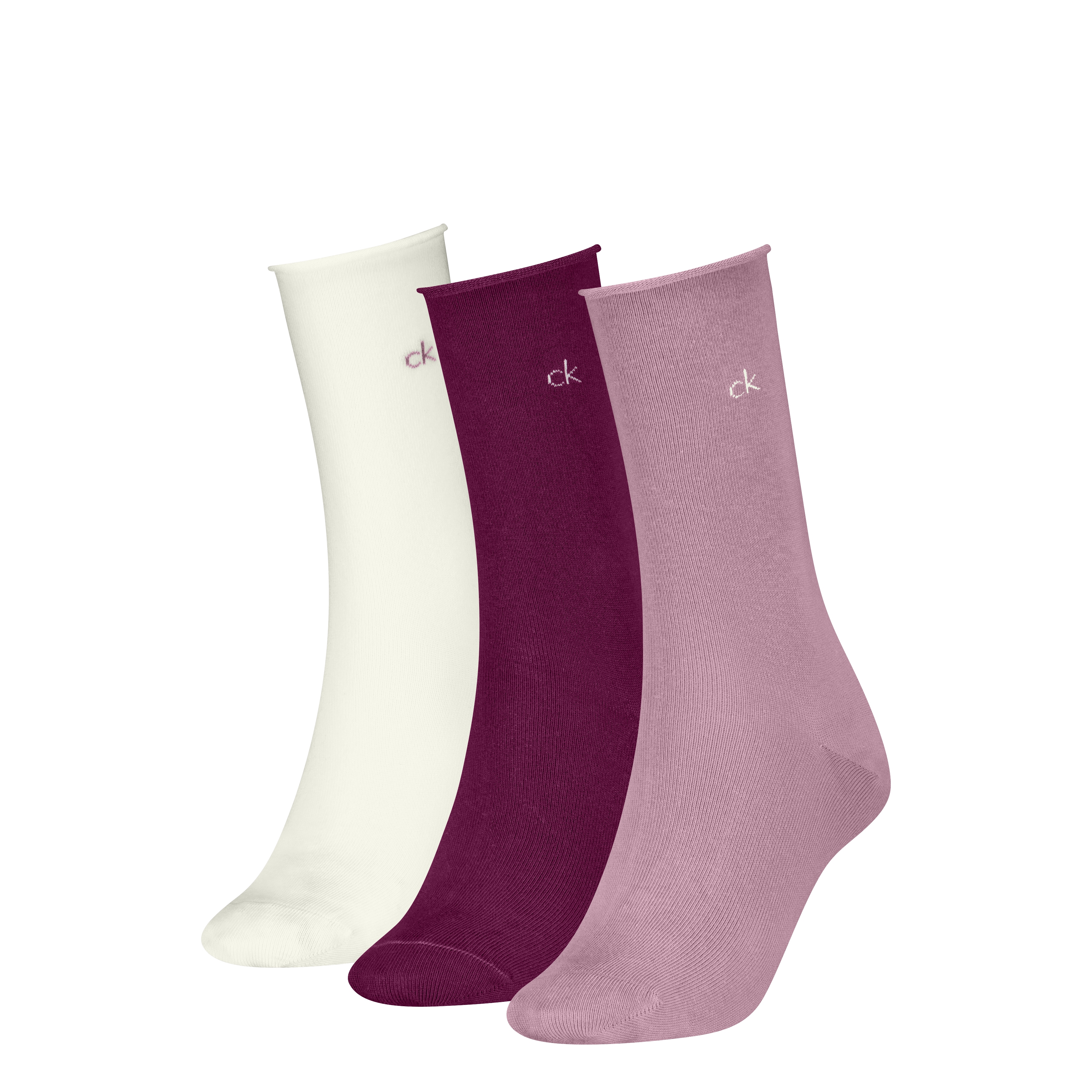 Calvin Klein "CK WOMEN SOCK ROLLTOP" 3 Paar, mit kleinem Rollbund, Cotton-Mix