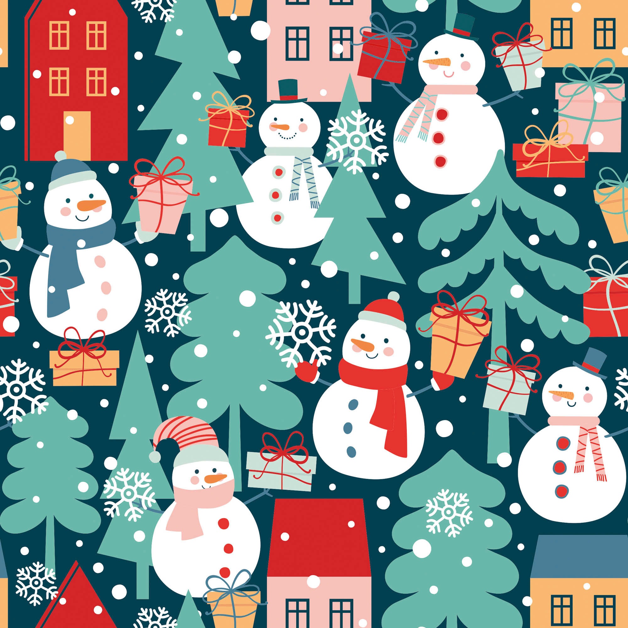 queence Dekokissen »Niklas«, Kissenhülle,Schneemänner,Tannenbäume,Weihnachten,Winterlich,Festlich