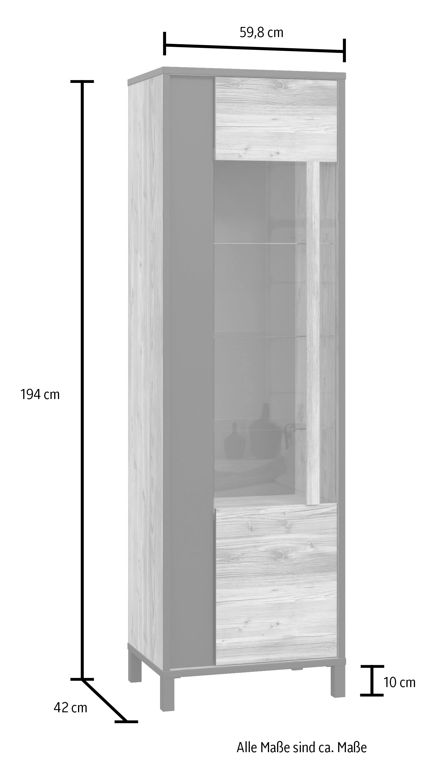 FORTE Vitrine »Hayato«, Höhe ca. 194 cm bestellen | BAUR | Vitrinenschränke