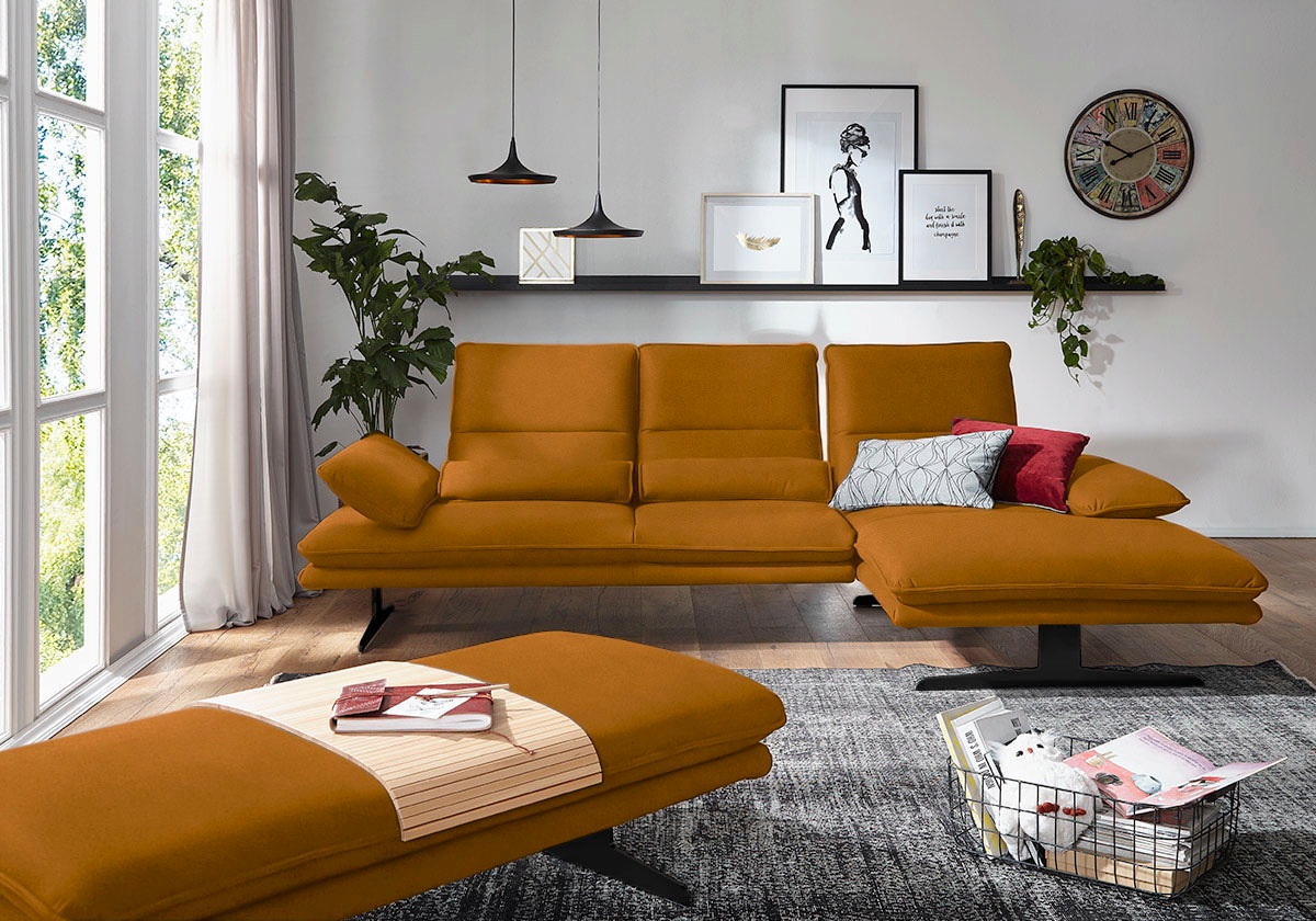 W.SCHILLIG Ecksofa "broadway, Designsofa mit tollem Sitzkomfort", Sitztiefe günstig online kaufen