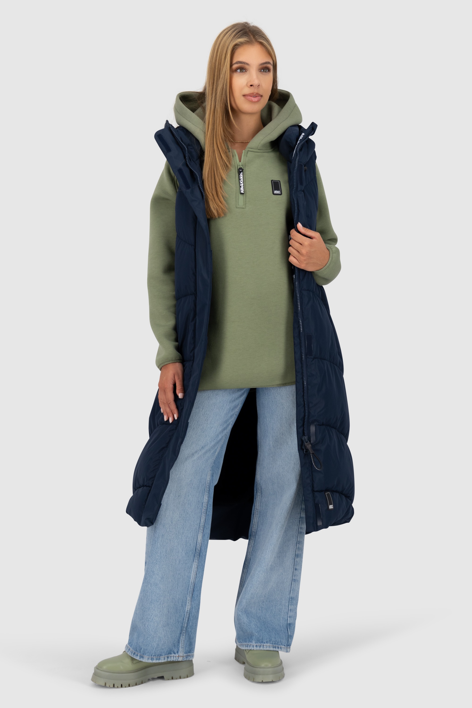 Alife & Kickin Kapuzensweatshirt »Damen MaraAK N«, Langer Hoodie Kapuzenpullover, Supersofter Pullover mit Kapuze