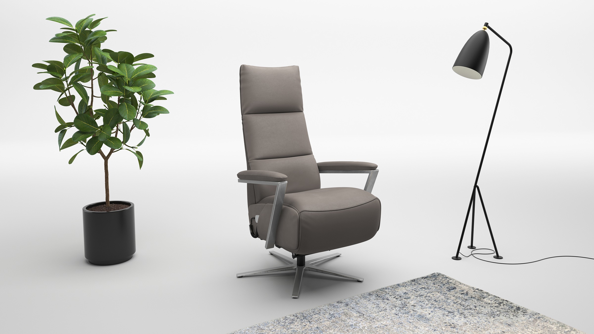 sit&more TV-Sessel "Vario Comfort, inkl. Kopfteilverstellung & 360 Drehfunktion" mit Gasdruck, Höhe der Armelehnen 60cm
