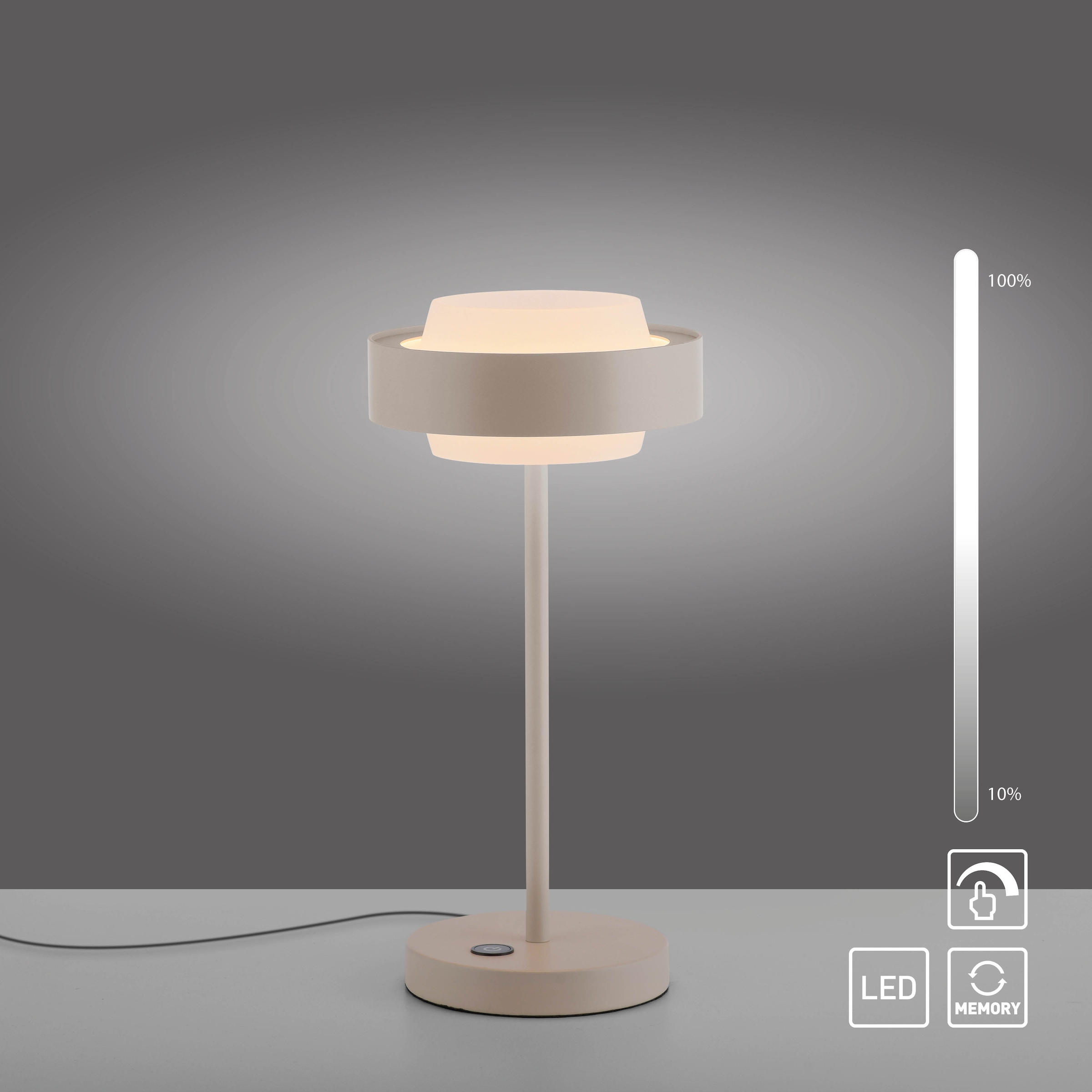 SCHÖNER WOHNEN-Kollektion LED Tischleuchte »ELMO« LED-Board 1 Stk. Warmweiß SCHÖNER WOHNEN Kollektion, Touchdimmer, Memoryfunktion