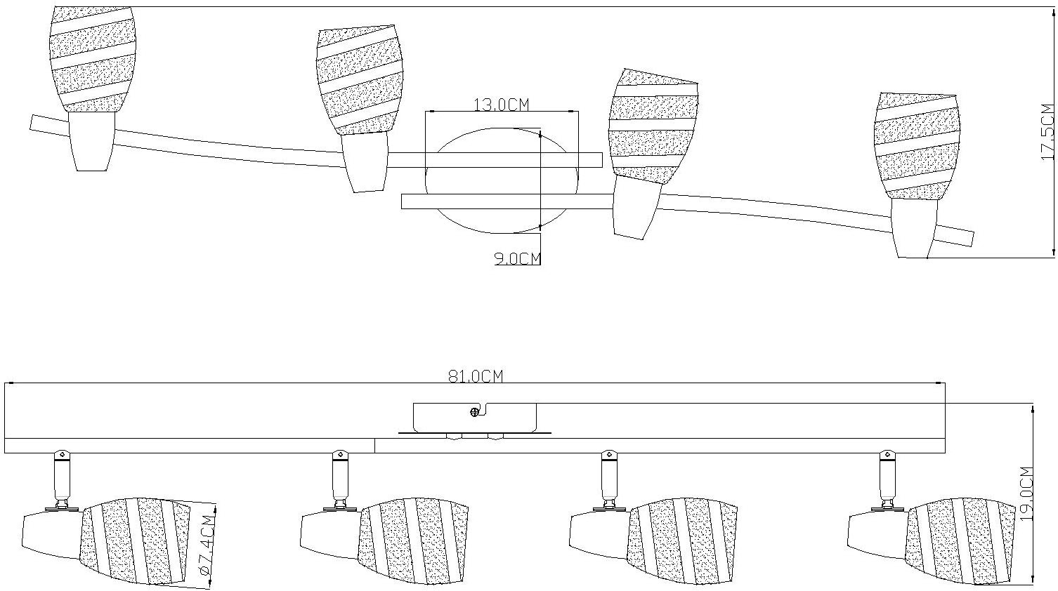 GLOBO LIGHTING Deckenstrahler »ROY«, Leuchtmittel E14 | ohne Leuchtmittel, Deckenspot/Flur/Wohnzimmer/Schlafzimmer