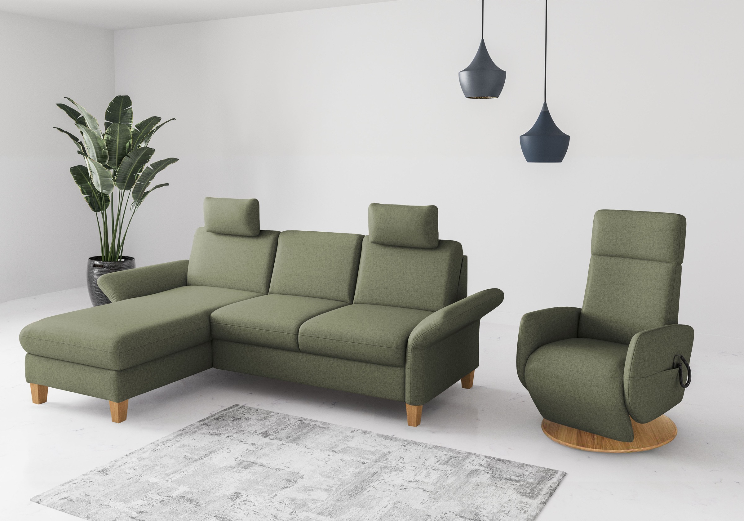Home affaire Ecksofa »Rochelle, L-Form«, wahlweise mit Armteilverstellung, Bettfunktion und Bettkasten